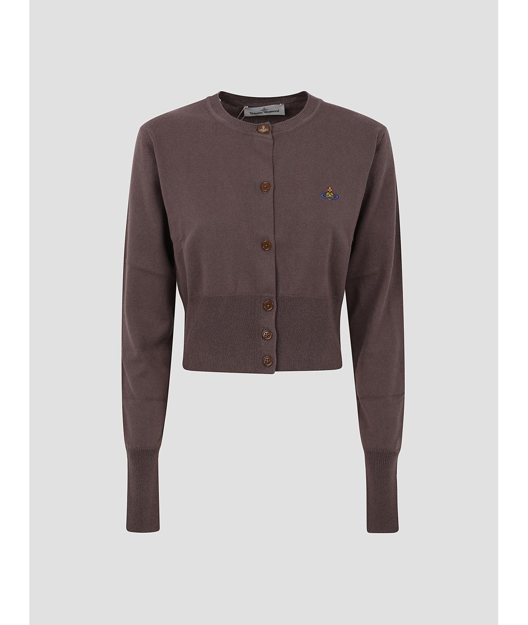 VIVIENNE WESTWOOD Коричневый хлопковый кардиган, фото 4
