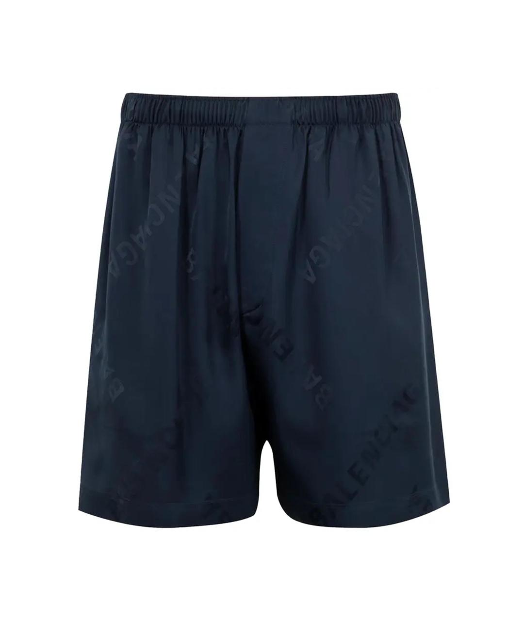 BALENCIAGA Темно-синие вискозные шорты, фото 1