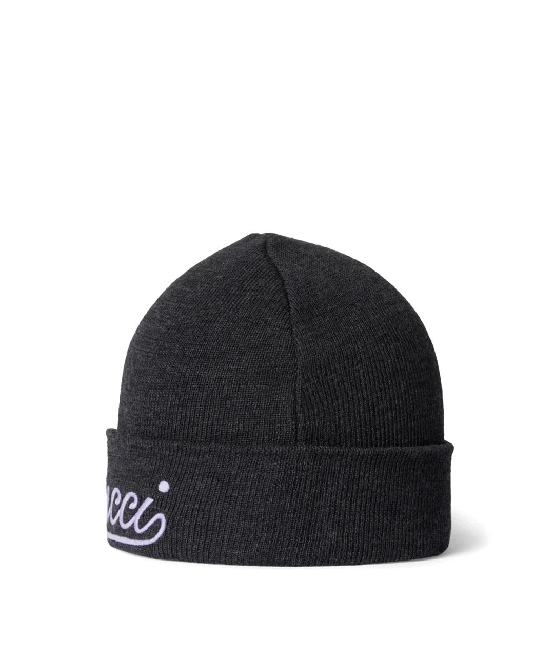 GUCCI Серая шерстяная шапка, фото 3