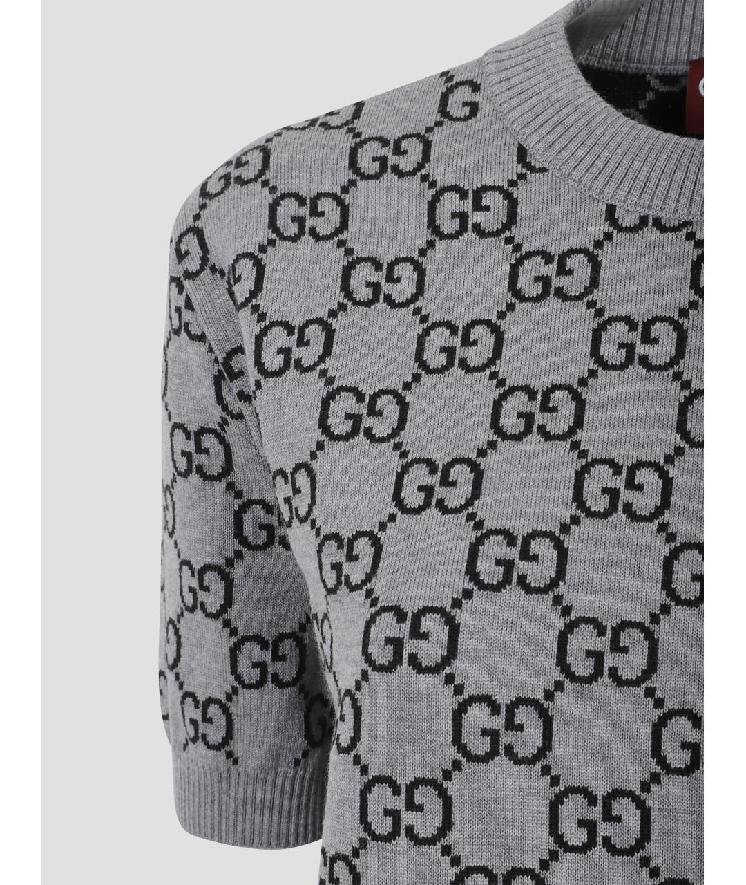 GUCCI Серый шерстяной джемпер / свитер, фото 3