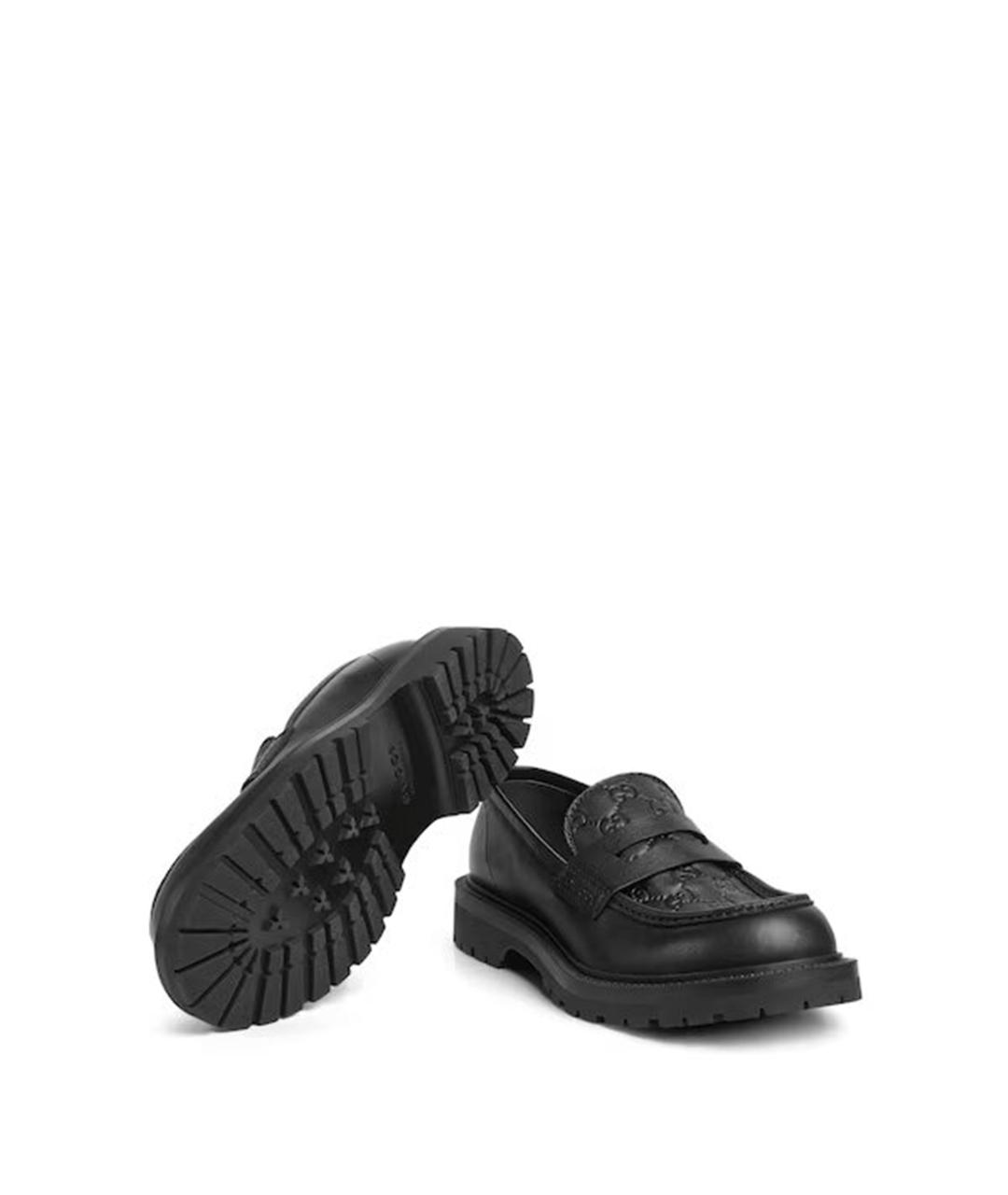 GUCCI Черные кожаные лоферы, фото 2
