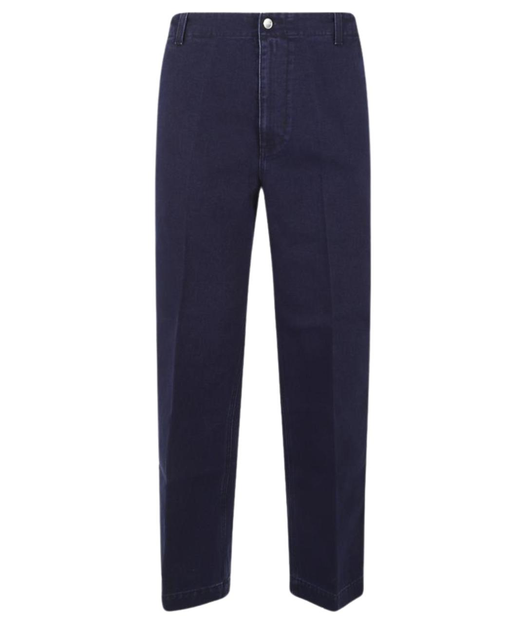 GUCCI Темно-синие хлопковые прямые джинсы, фото 1