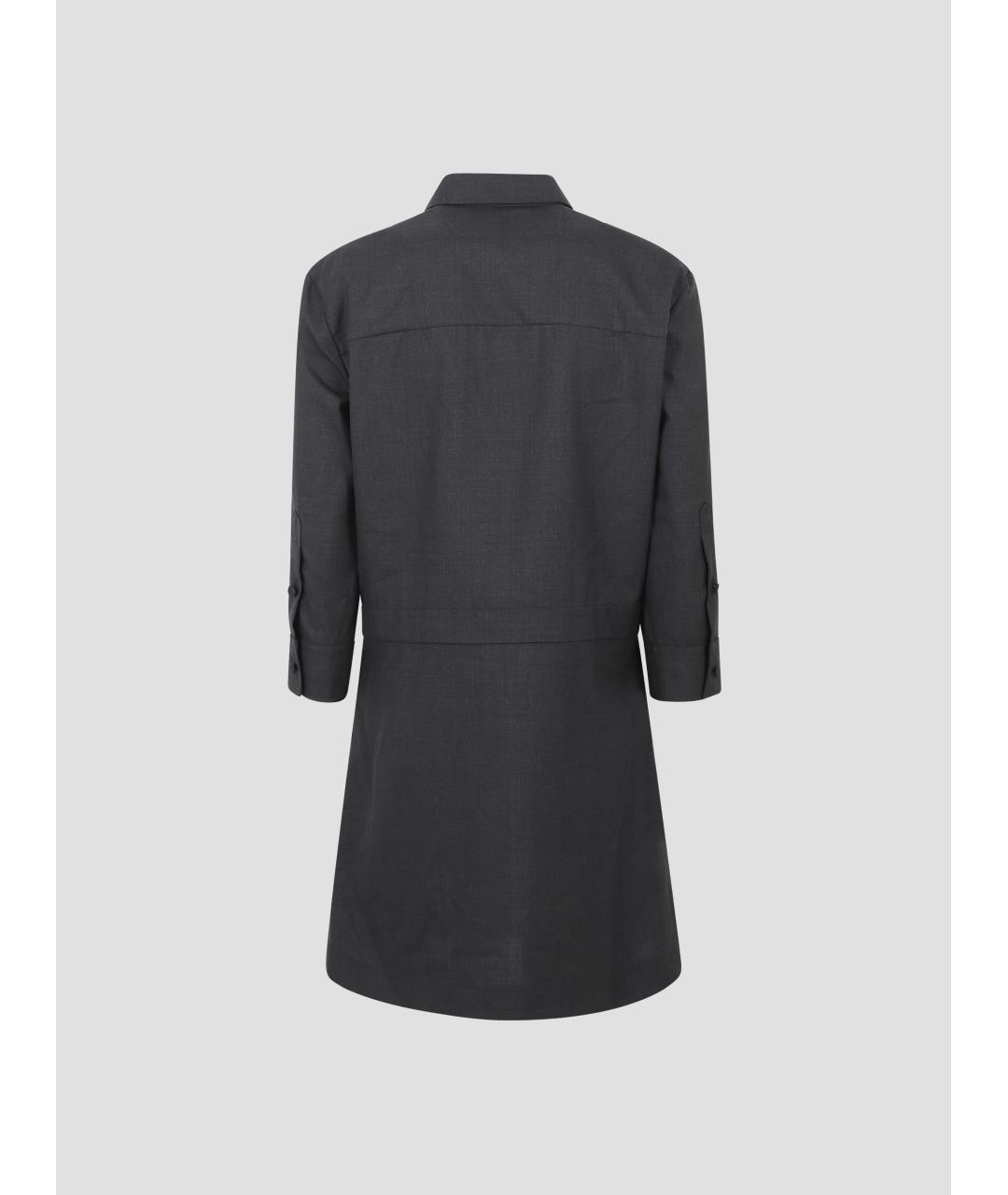 GUCCI Серое шерстяное повседневное платье, фото 2