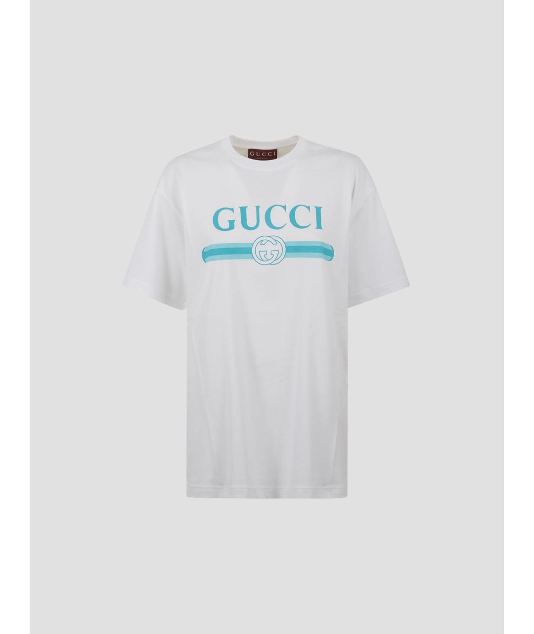 GUCCI Белая хлопковая футболка, фото 4