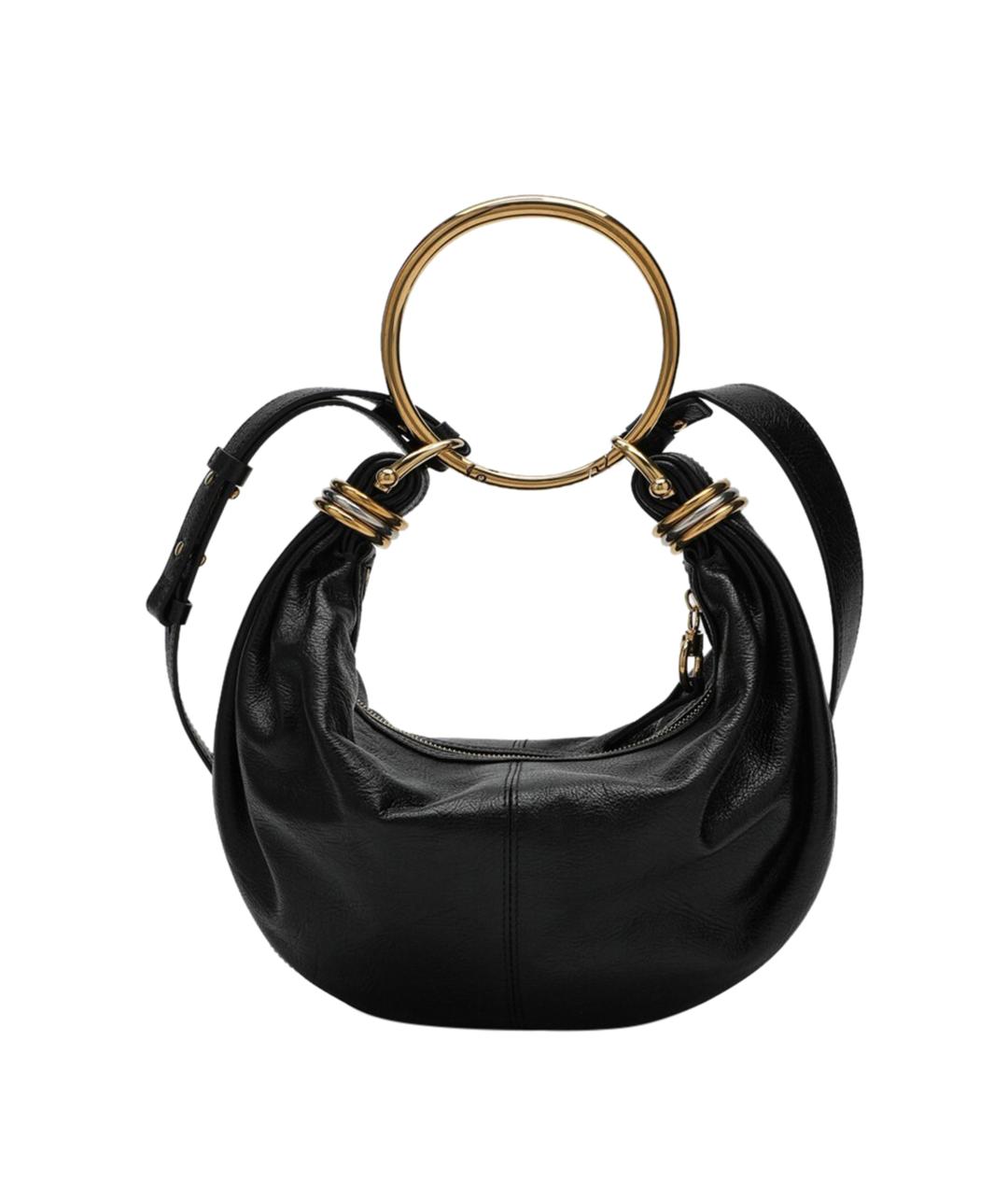 CHLOE Черная кожаная сумка через плечо, фото 2