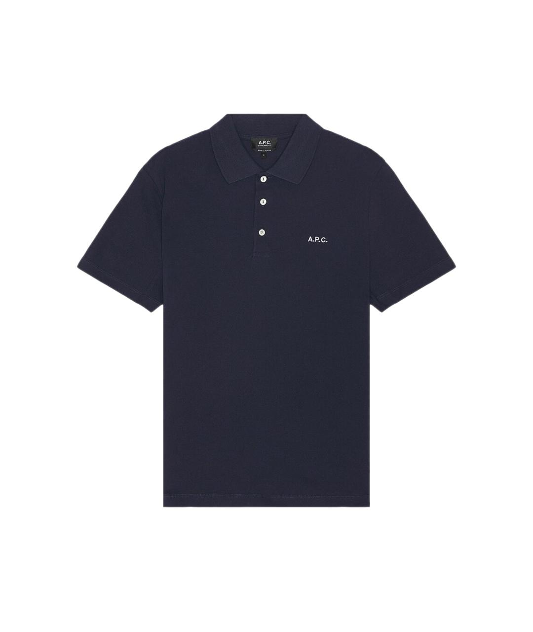 A.P.C. Синее хлопковое поло с коротким рукавом, фото 1
