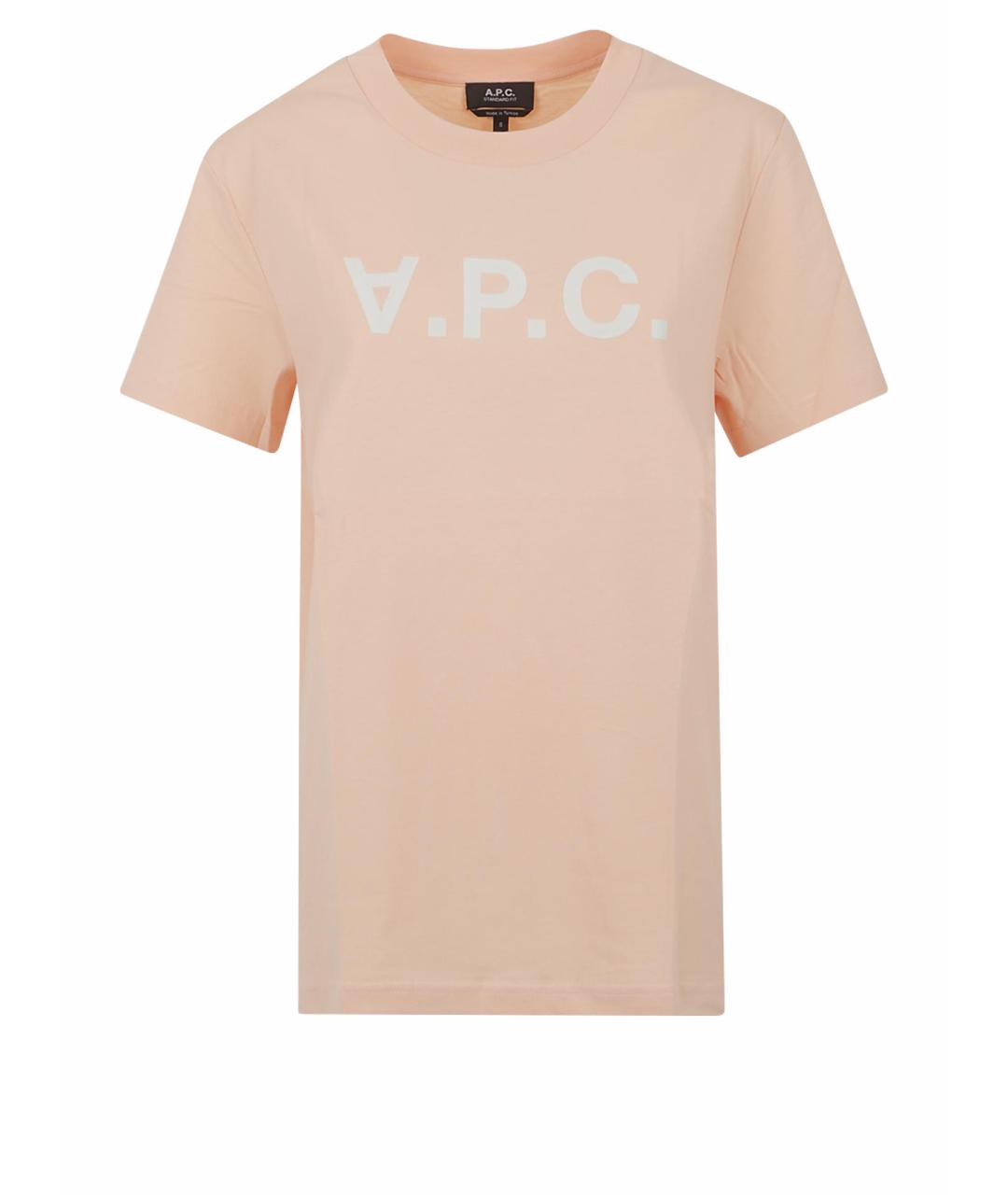 A.P.C. Бежевая хлопковая футболка, фото 4