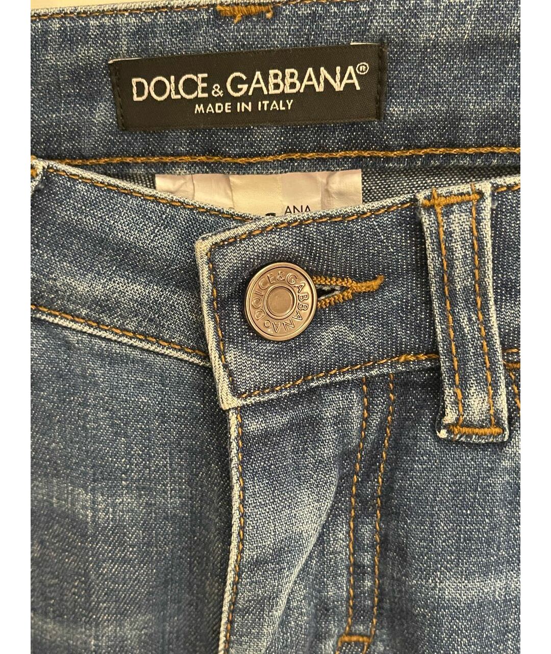 DOLCE&GABBANA Синие джинсы слим, фото 3