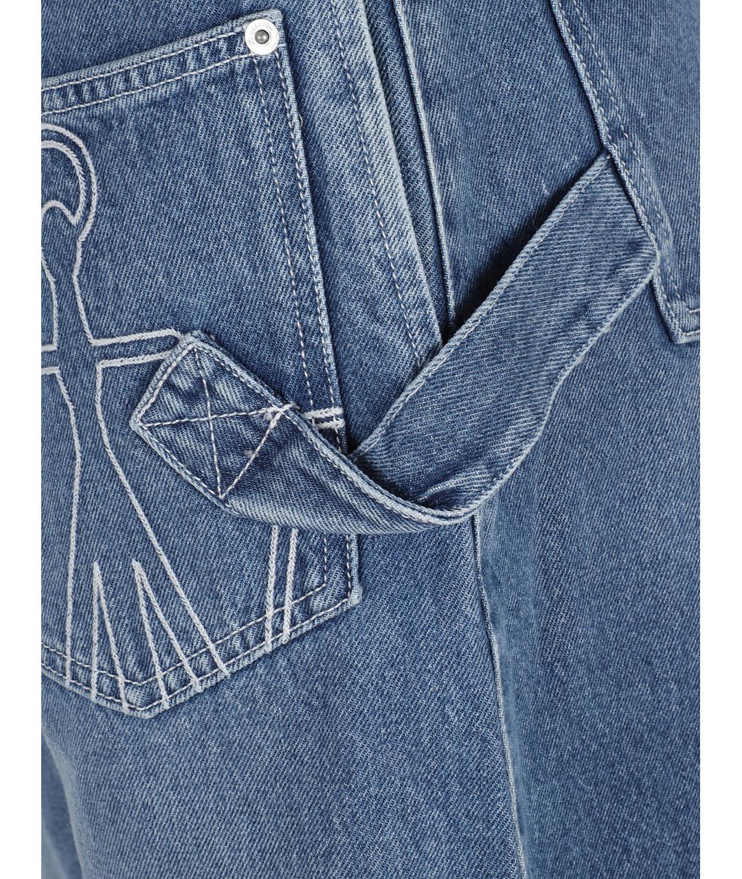 J.W.ANDERSON Голубые хлопковые прямые джинсы, фото 3