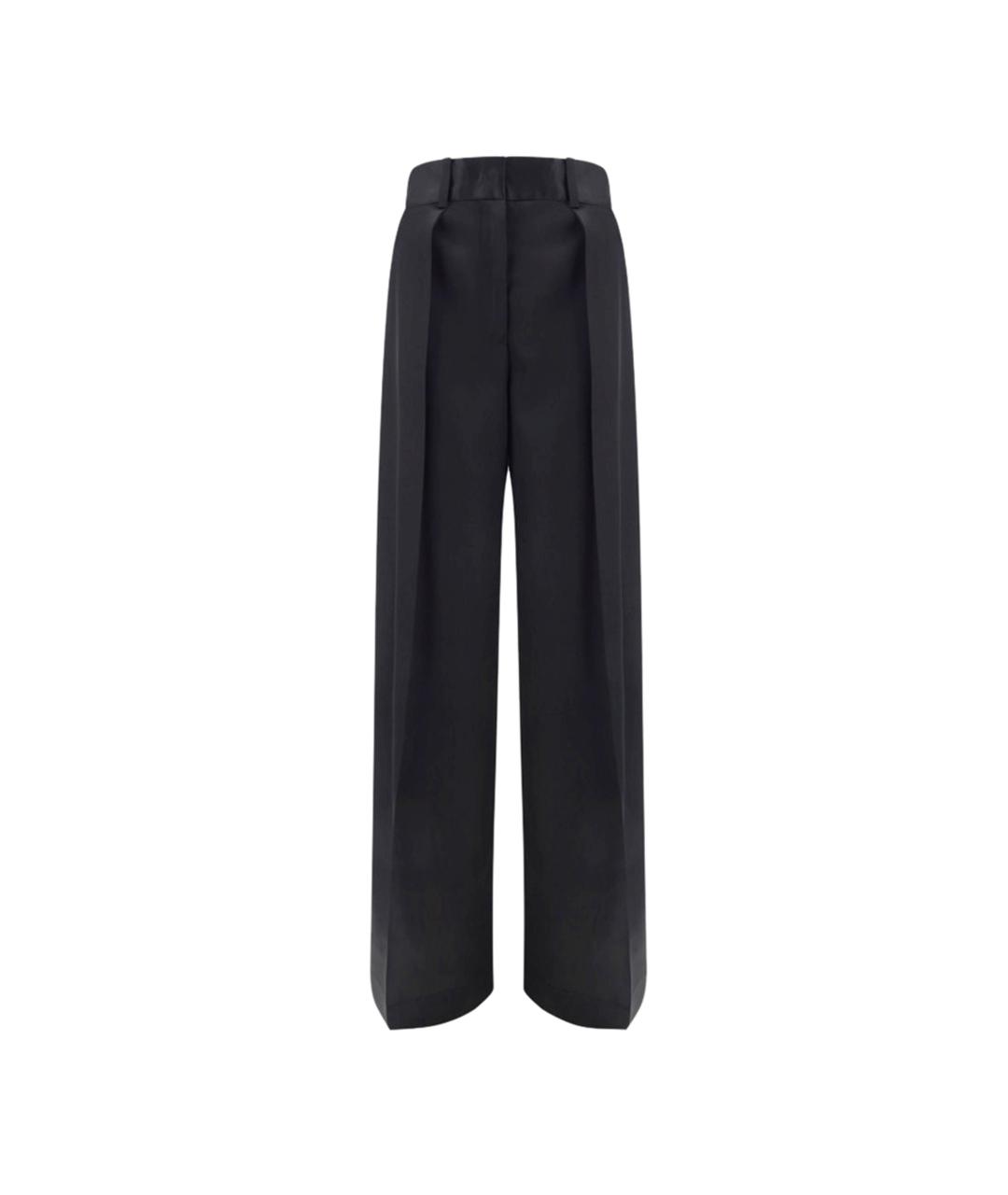 JIL SANDER Черные вискозные прямые брюки, фото 1