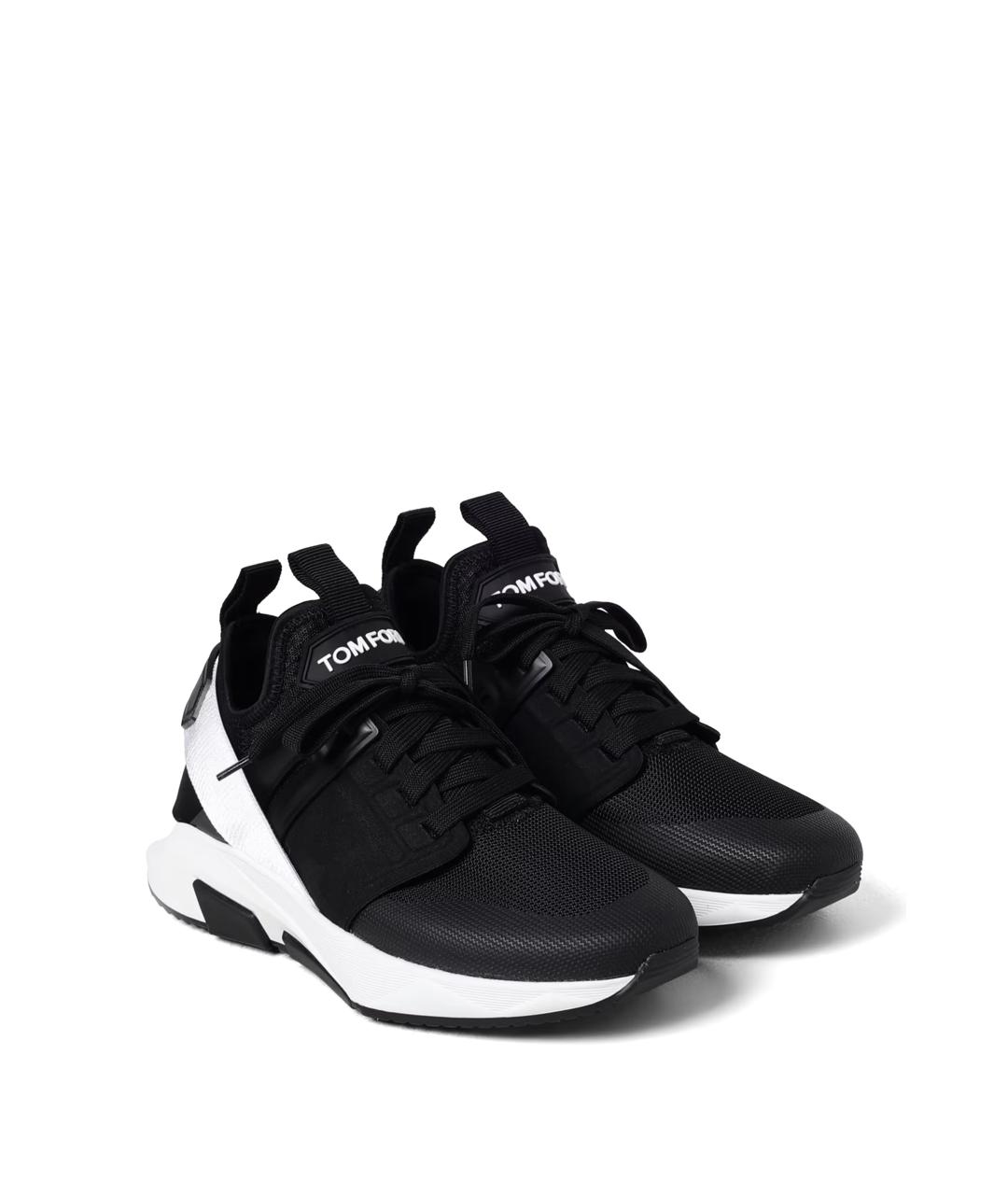 TOM FORD Черные текстильные низкие кроссовки / кеды, фото 2