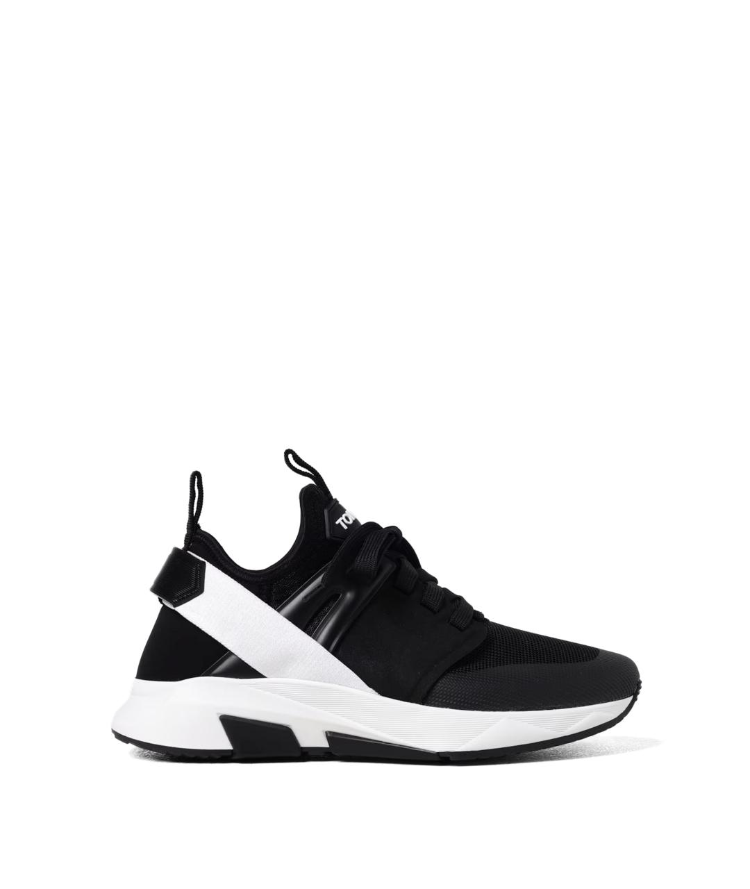 TOM FORD Черные текстильные низкие кроссовки / кеды, фото 1