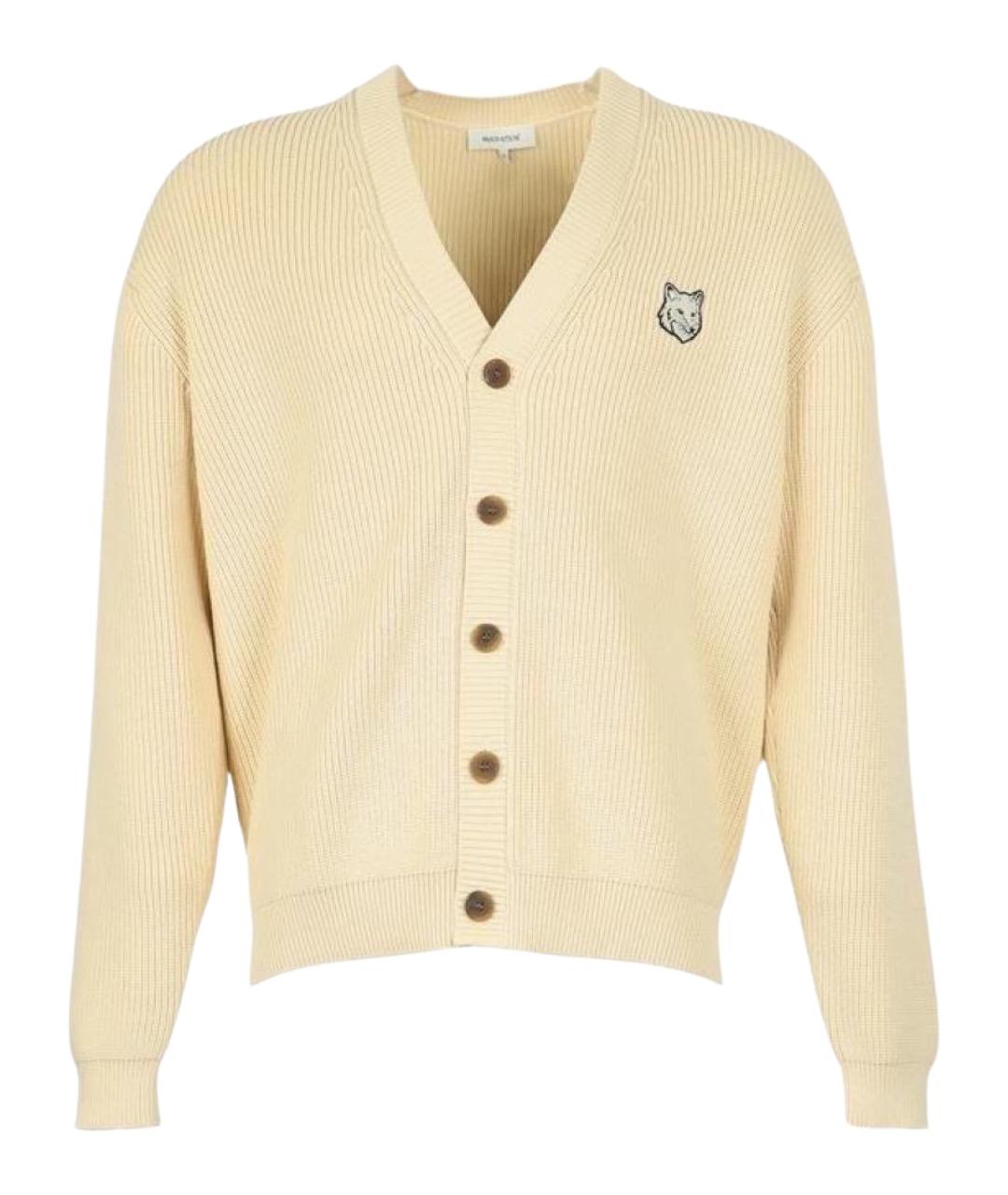 MAISON KITSUNE Желтый хлопковый кардиган, фото 1