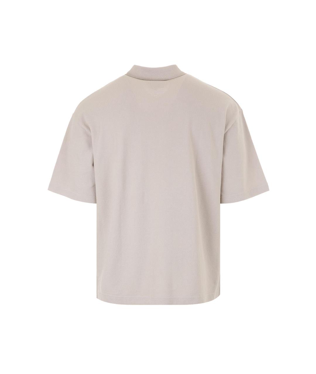 MAISON KITSUNE Бежевое хлопковое поло с коротким рукавом, фото 2