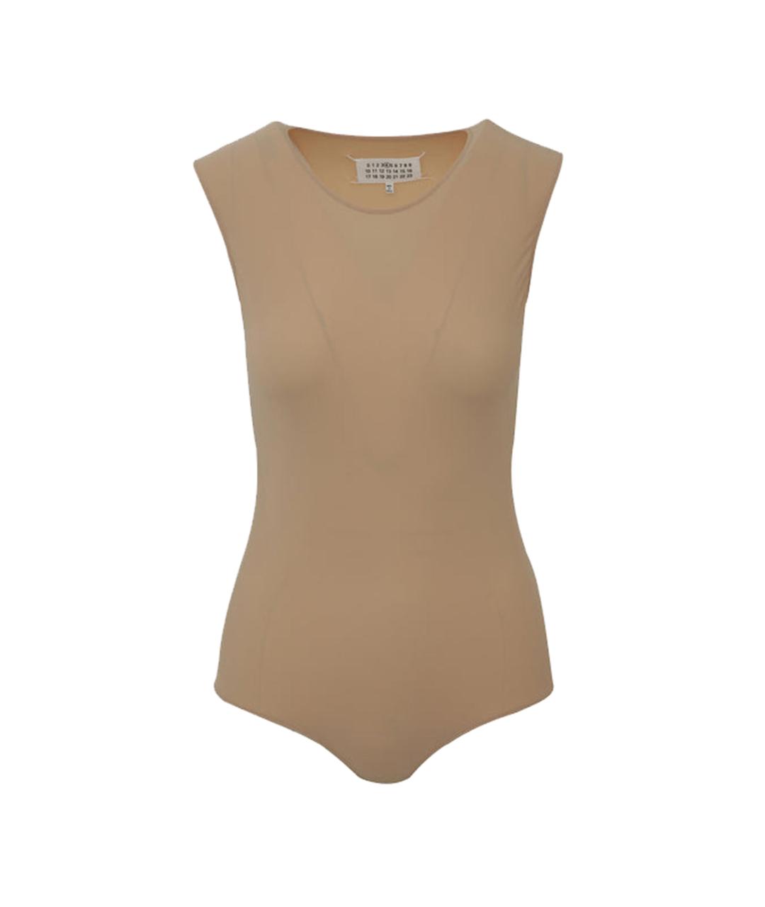 MAISON MARGIELA Бежевая полиамидовая майка, фото 1