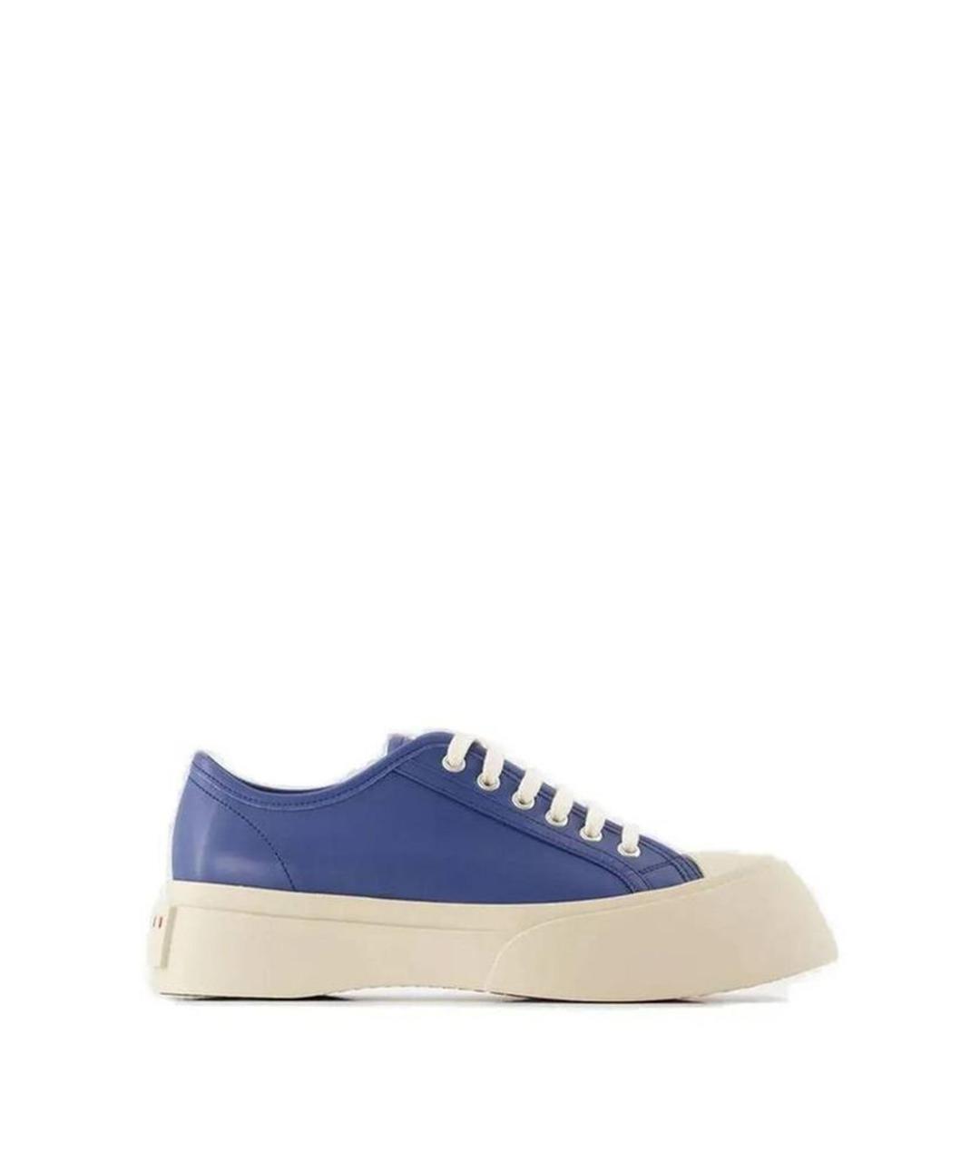 MARNI Синие кожаные низкие кроссовки / кеды, фото 1