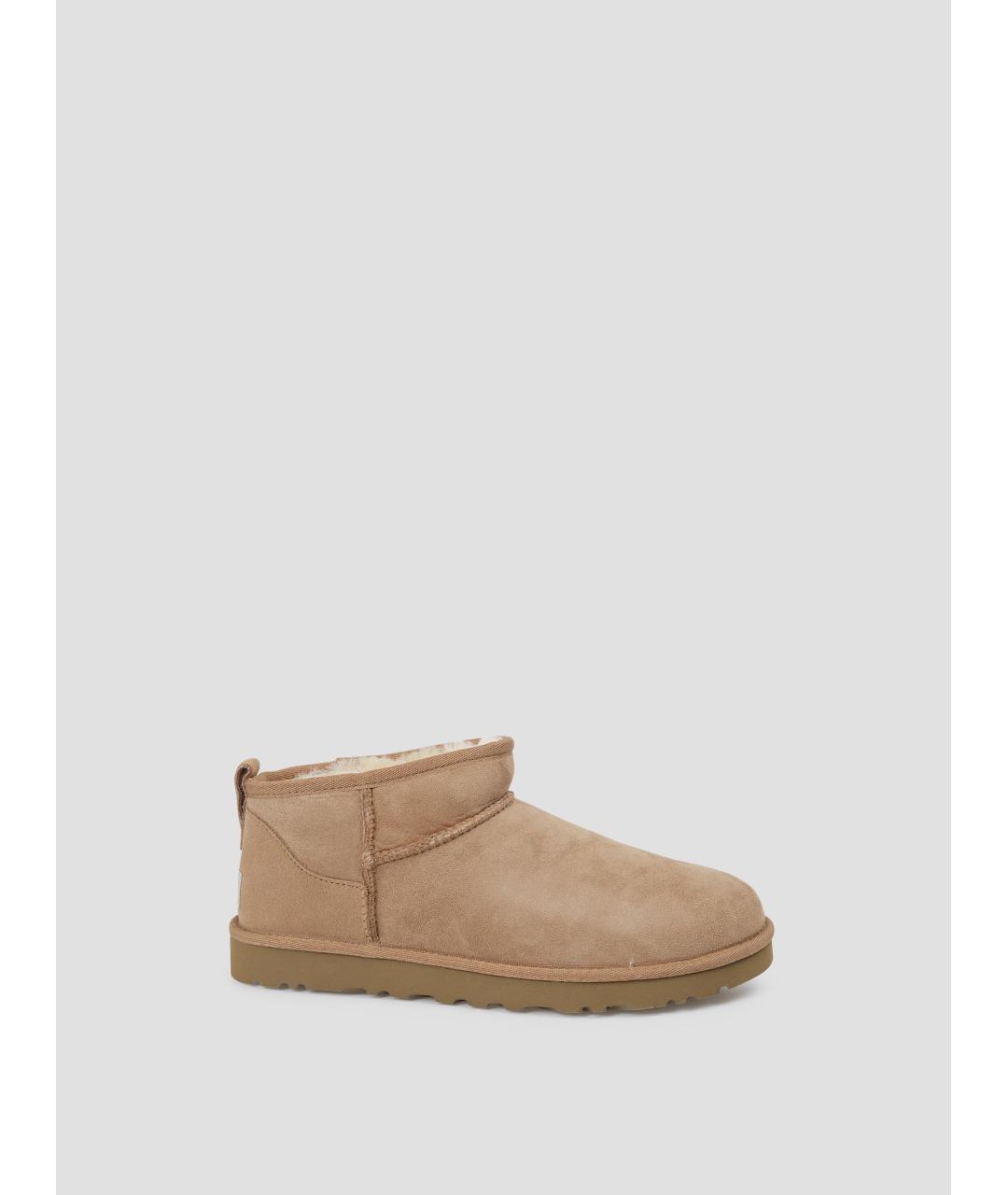UGG AUSTRALIA Бежевые замшевые низкие ботинки, фото 5