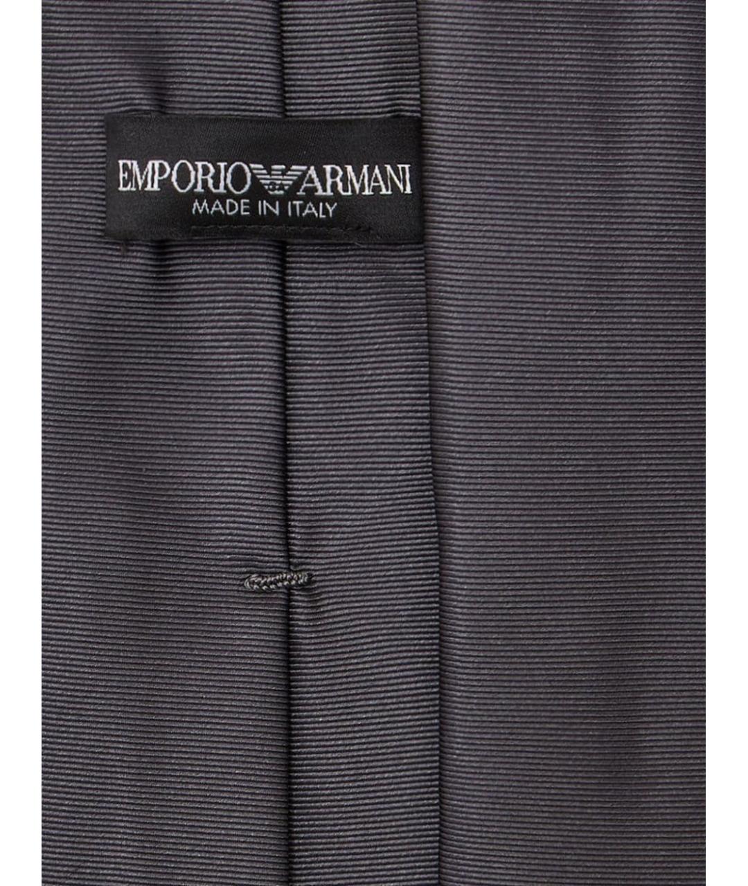 EMPORIO ARMANI Серый шелковый галстук, фото 2