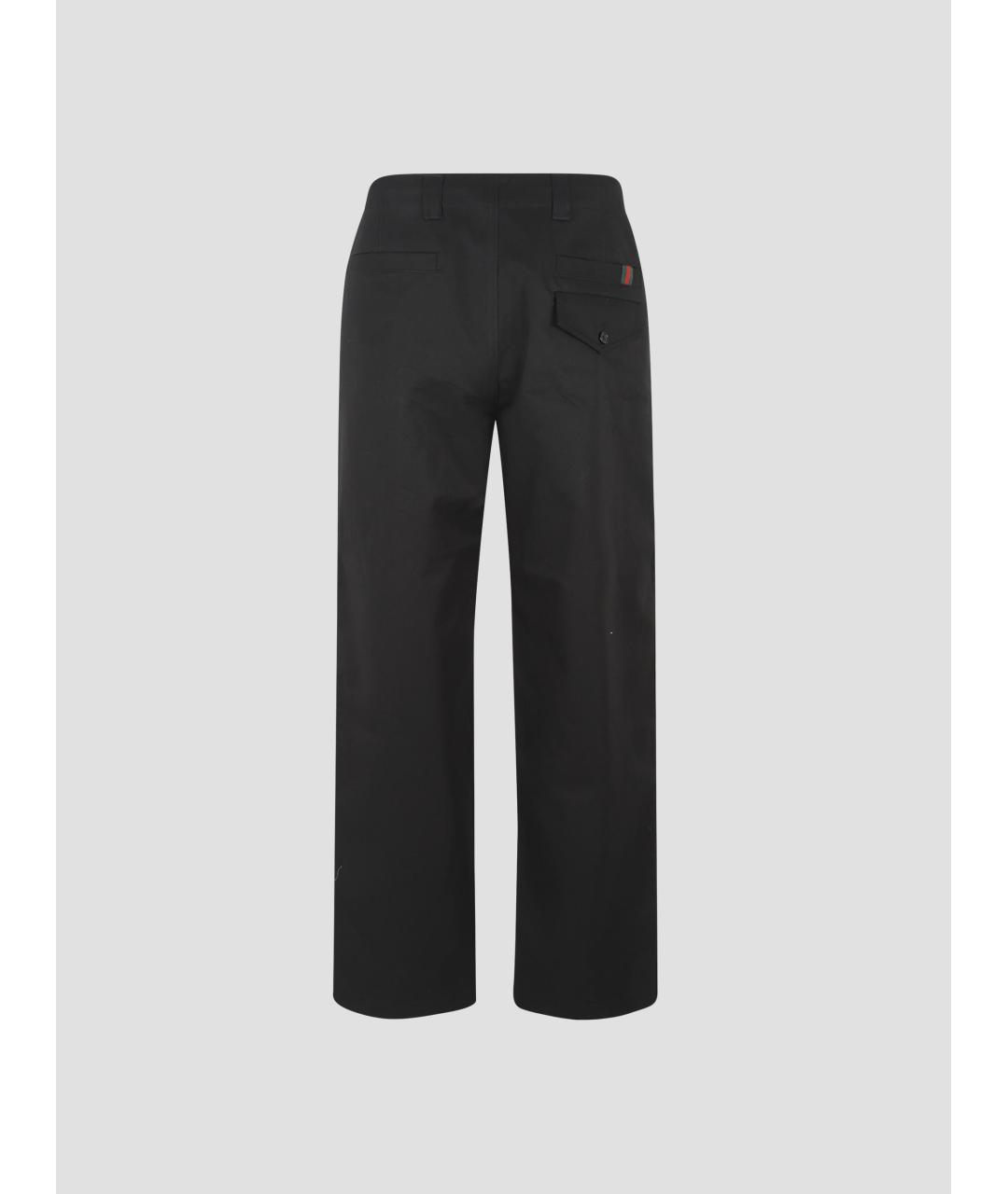 GUCCI Черные хлопковые повседневные брюки, фото 2