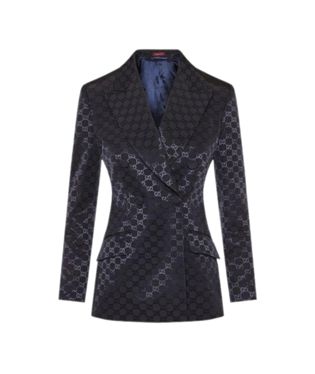 GUCCI Темно-синий хлопковый жакет/пиджак, фото 1