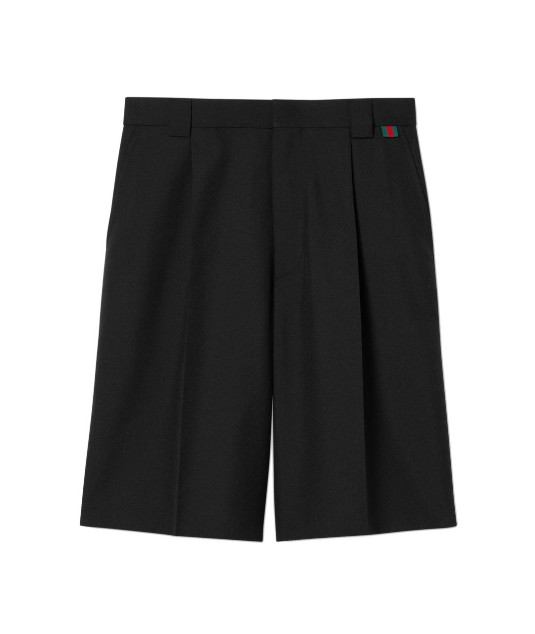 GUCCI Черные полиэстеровые шорты, фото 1