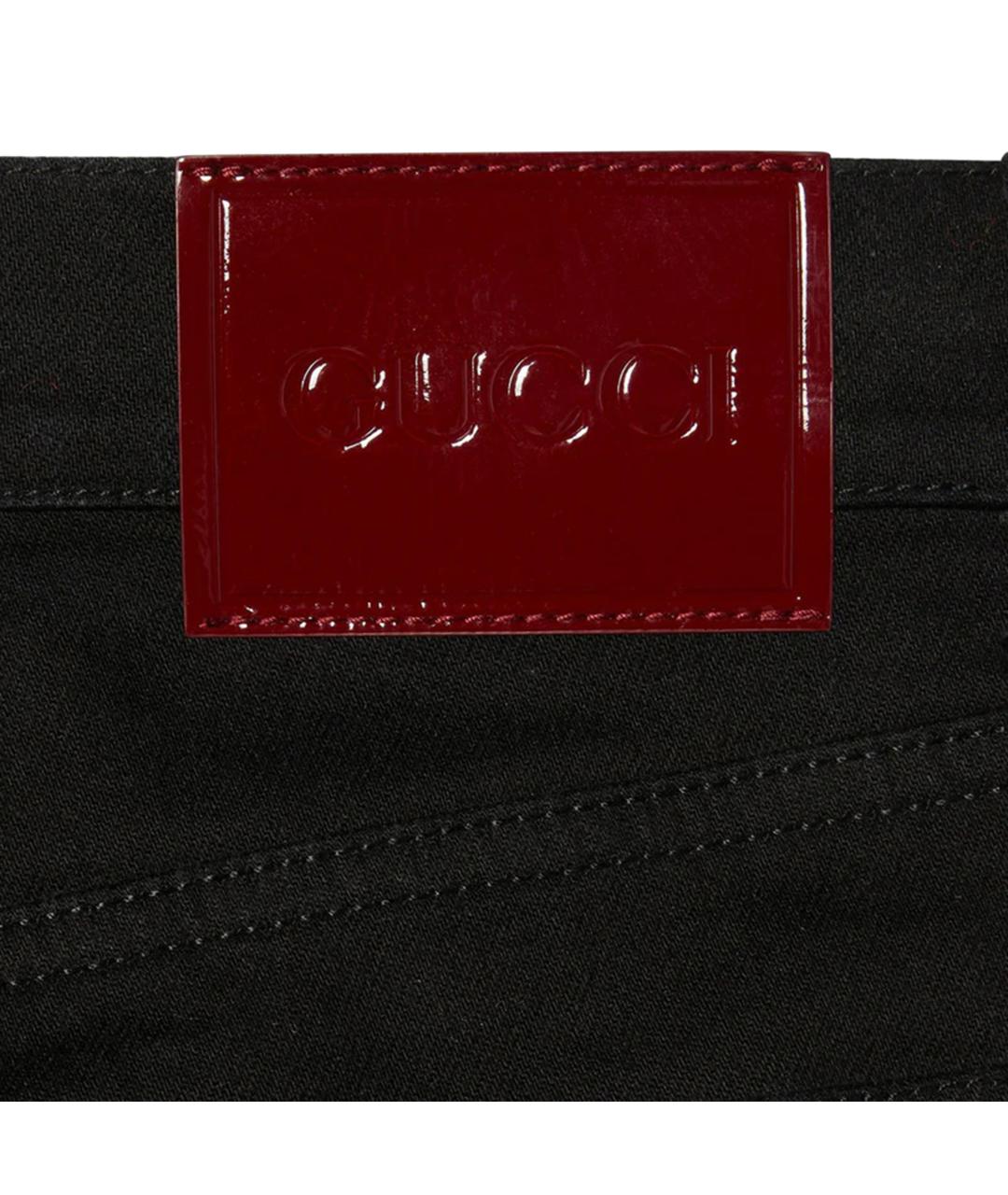 GUCCI Черные хлопковые прямые джинсы, фото 2