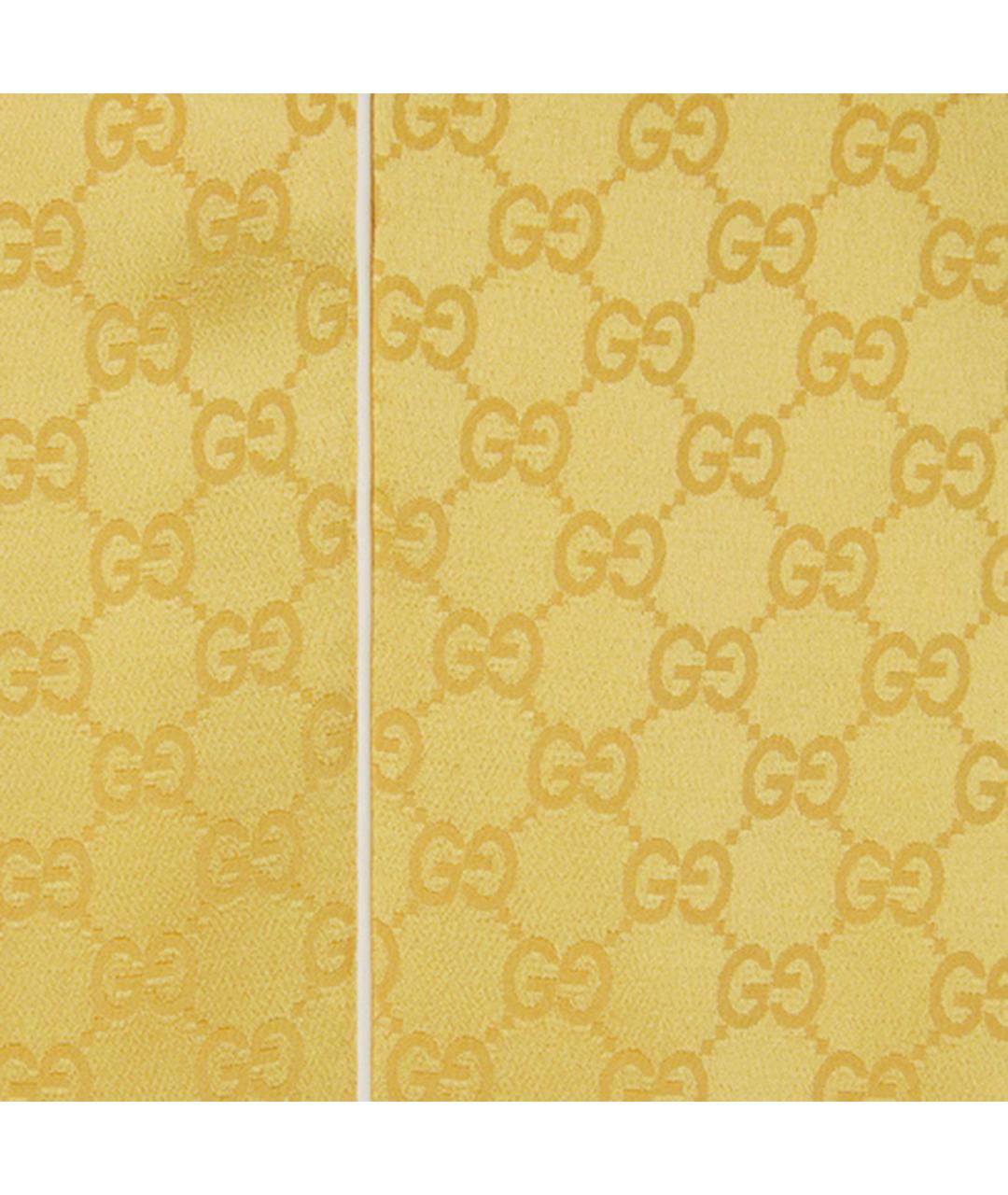 GUCCI Желтые вискозные прямые брюки, фото 2