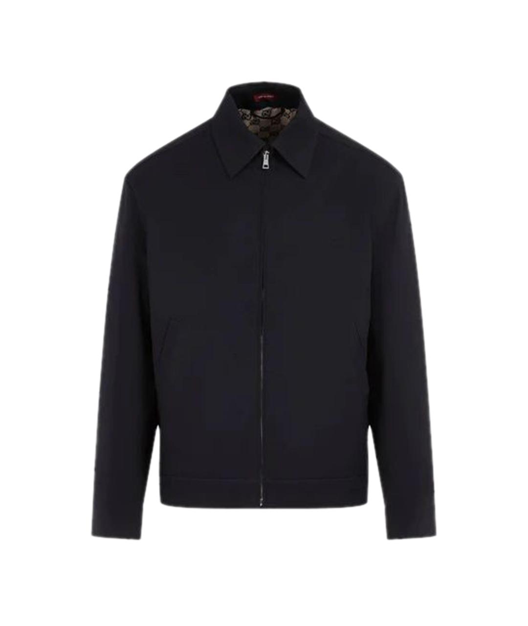 GUCCI Темно-синяя хлопковая куртка, фото 1