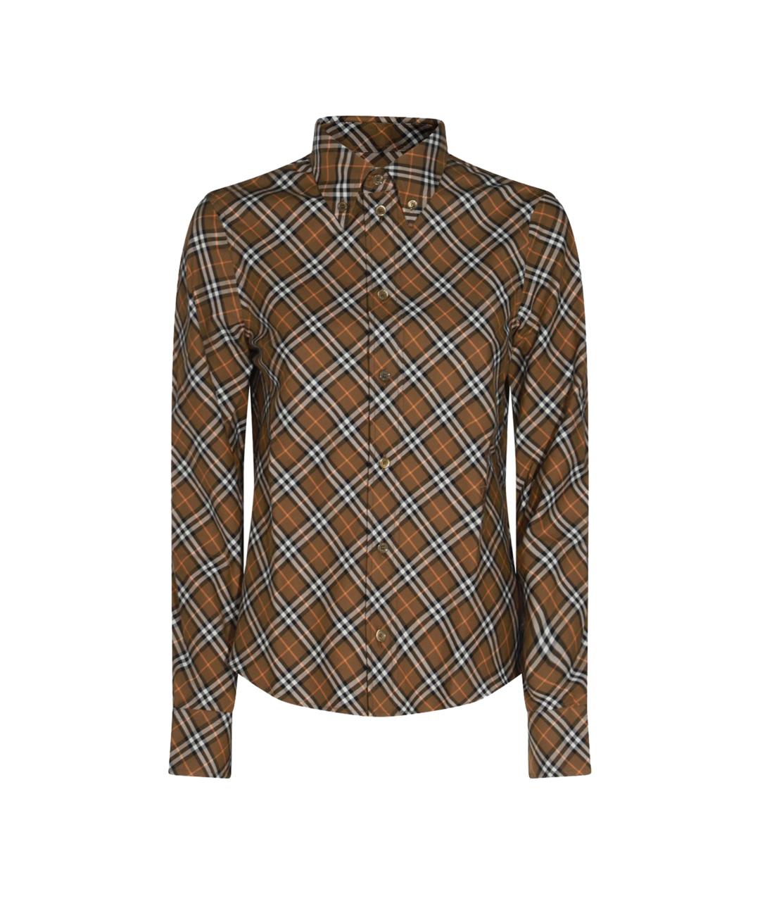 BURBERRY Коричневая хлопковая рубашка, фото 1