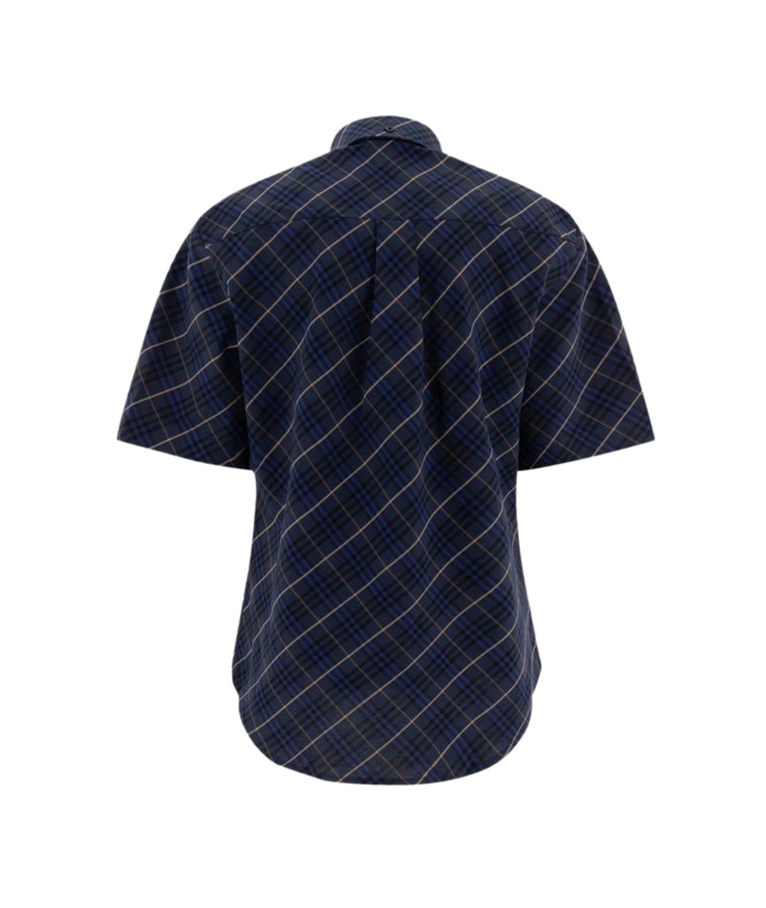 BURBERRY Темно-синяя хлопковая кэжуал рубашка, фото 2