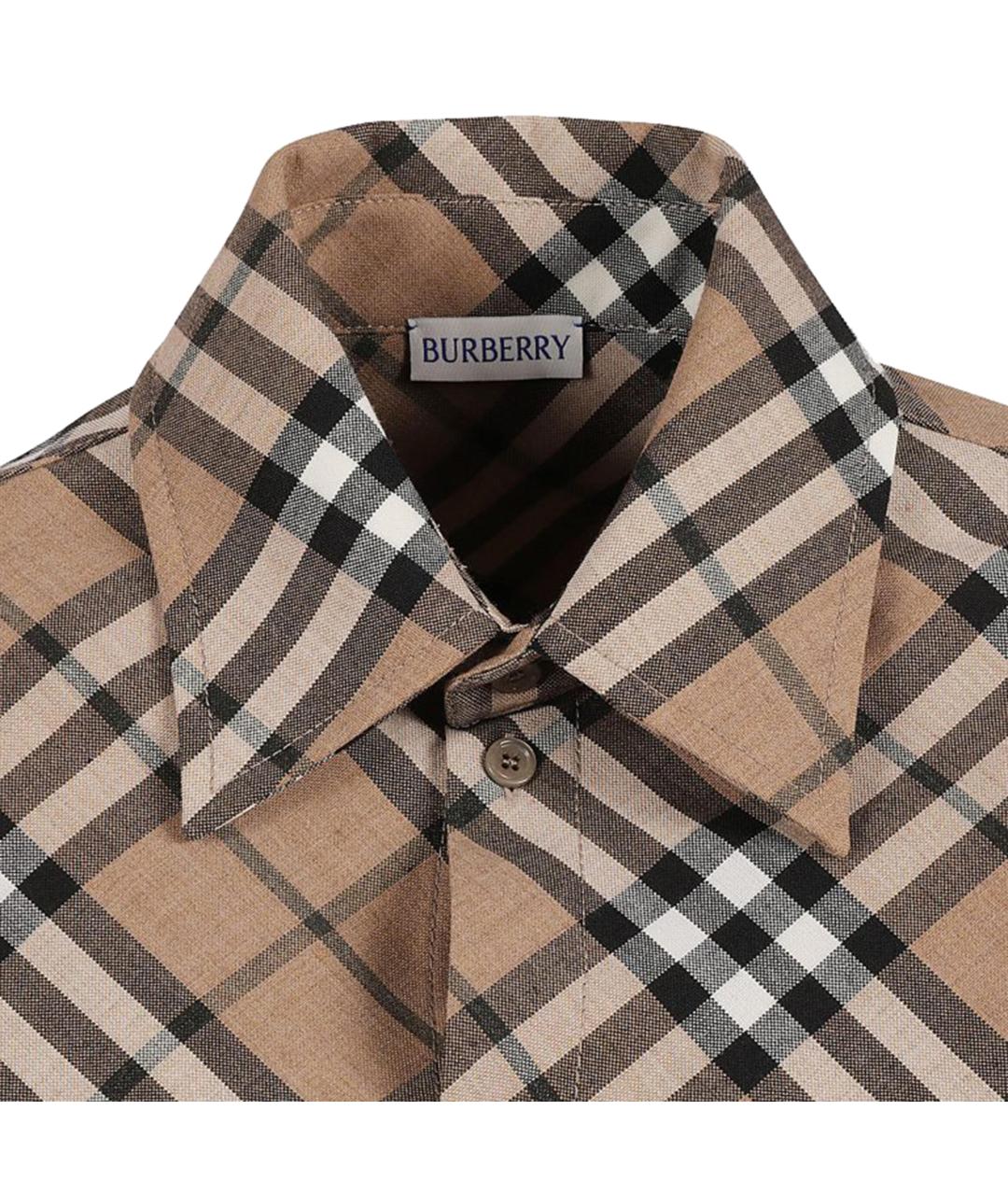 BURBERRY Бежевое полиэстеровое повседневное платье, фото 3