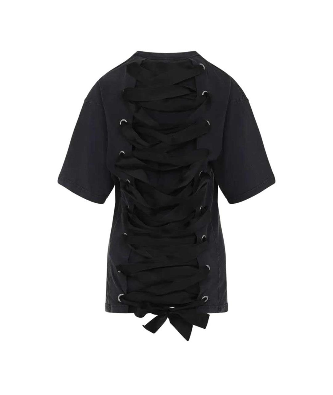 BALENCIAGA Черная хлопковая футболка, фото 2