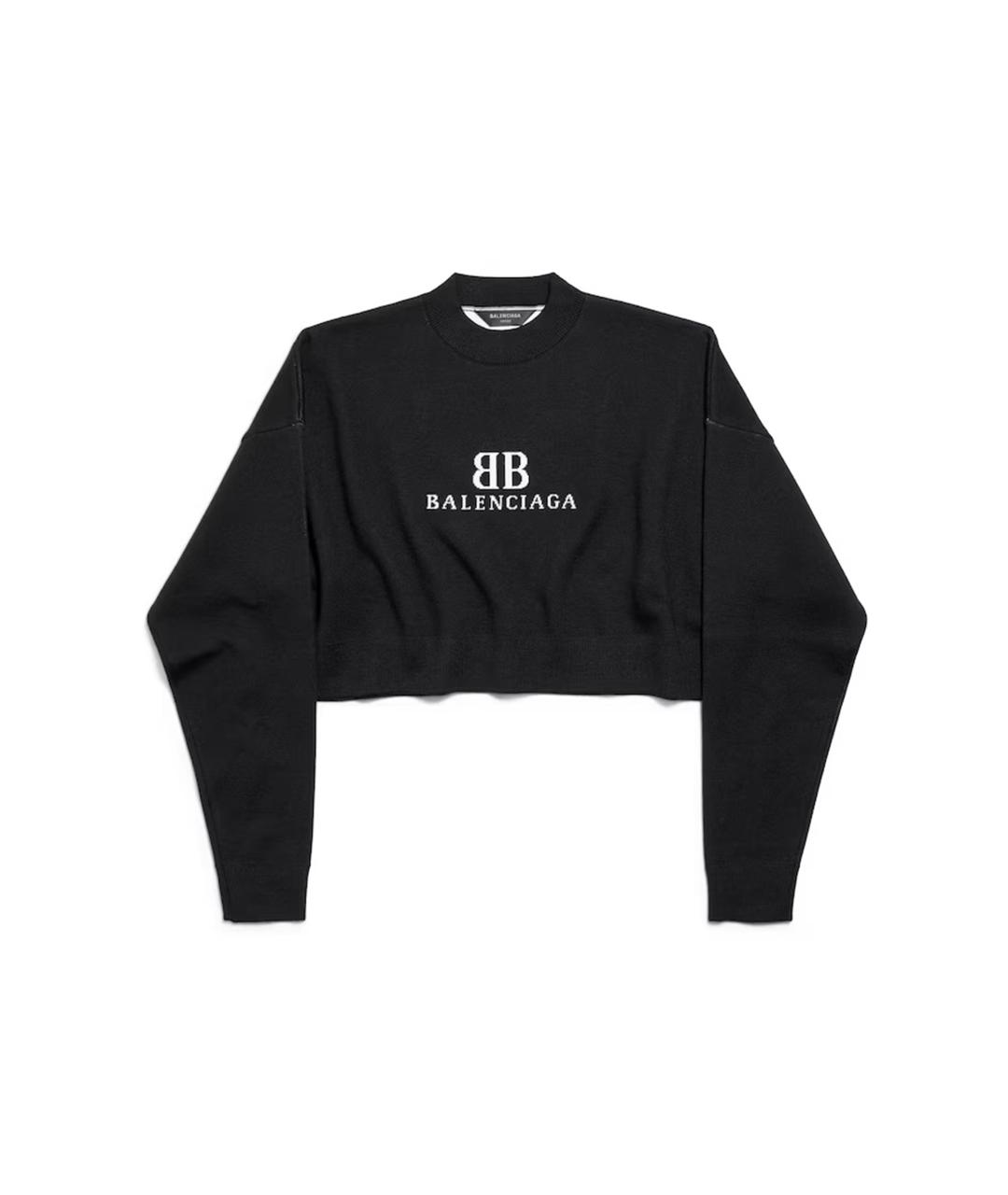 BALENCIAGA Черный шерстяной джемпер / свитер, фото 1