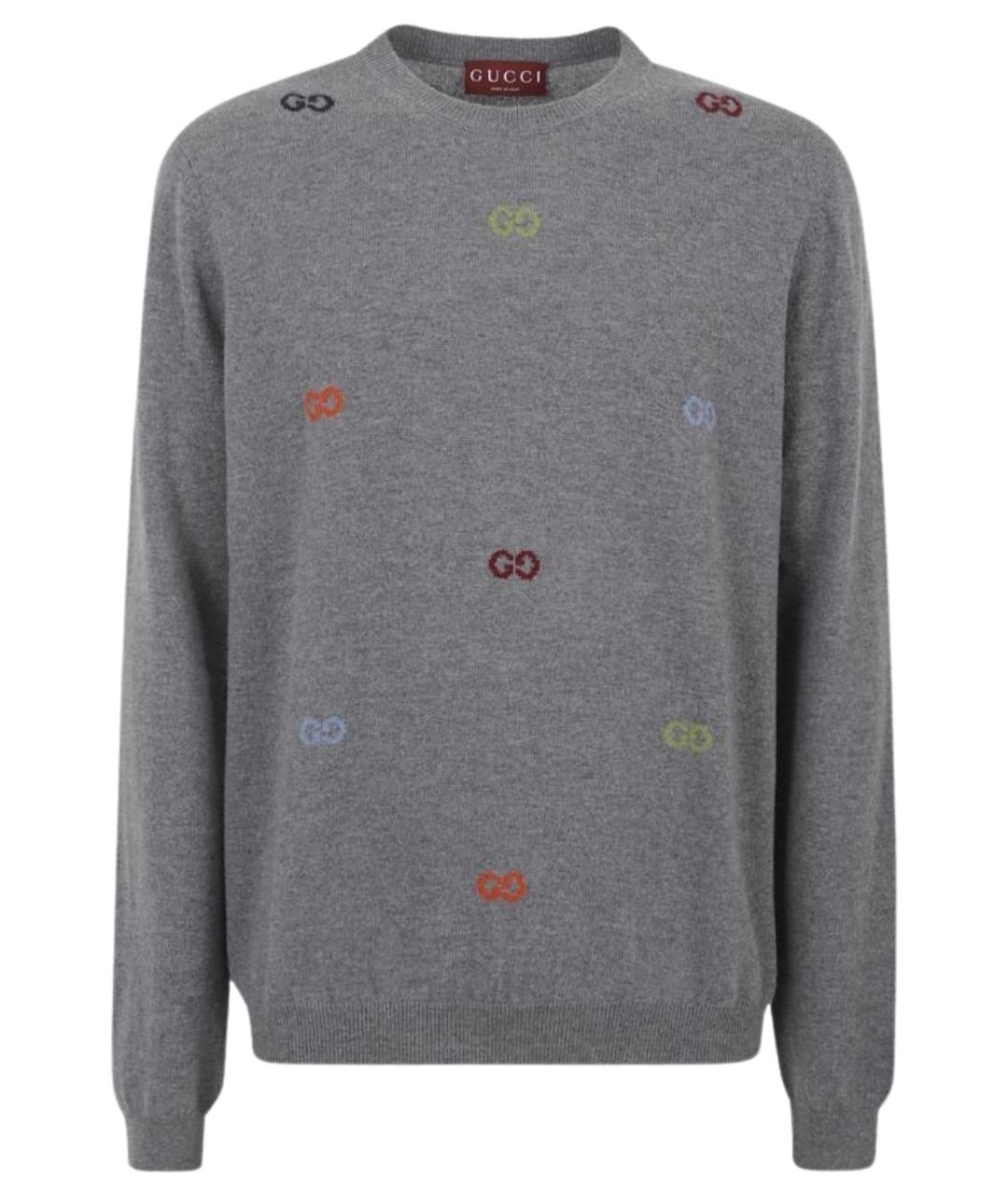 GUCCI Серый кашемировый джемпер / свитер, фото 1