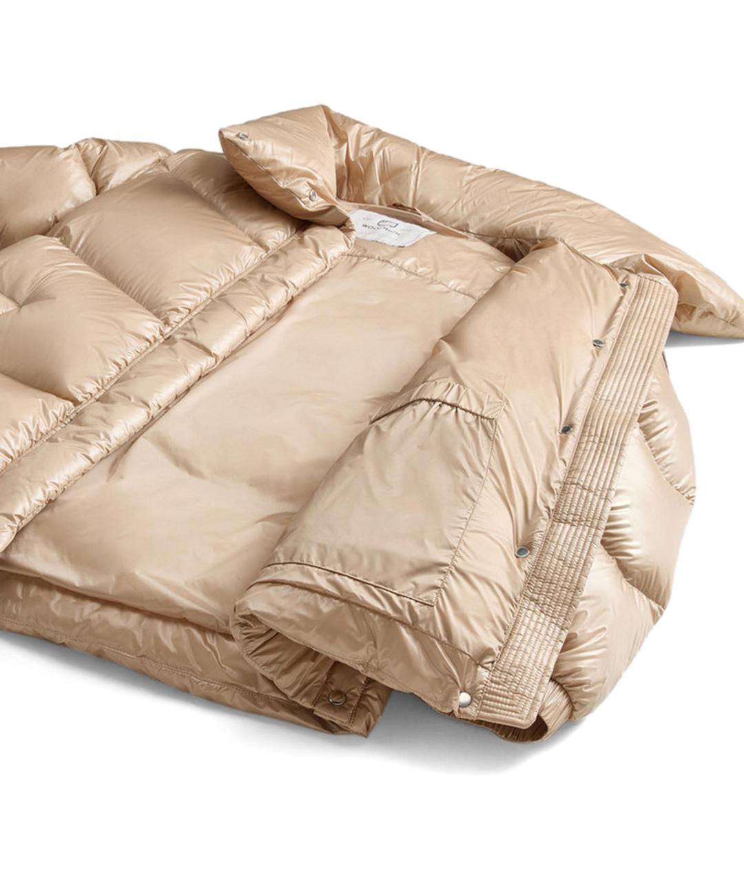 WOOLRICH Бежевый полиамидовый пуховик, фото 2