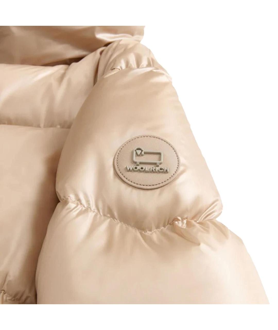 WOOLRICH Бежевый полиамидовый пуховик, фото 4
