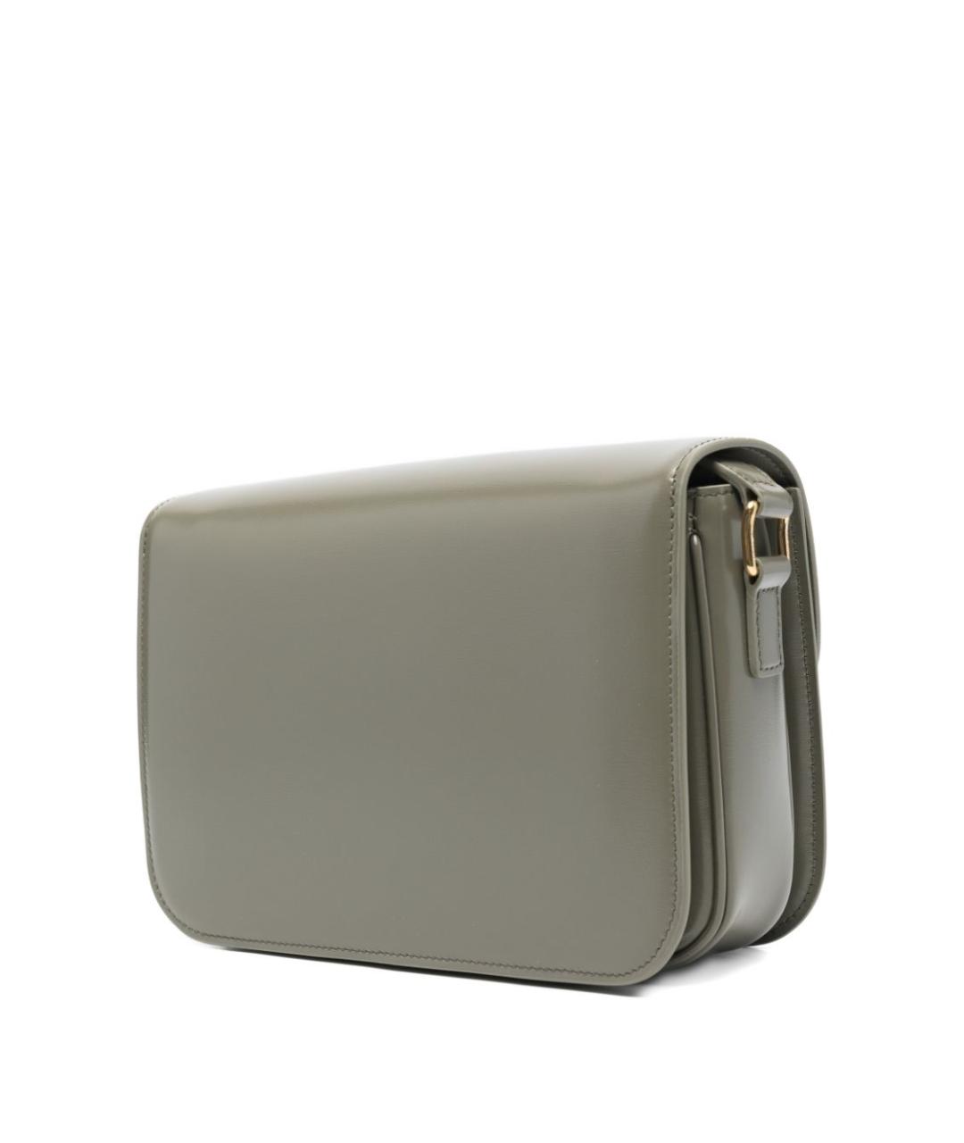 CELINE Хаки кожаная сумка через плечо, фото 4