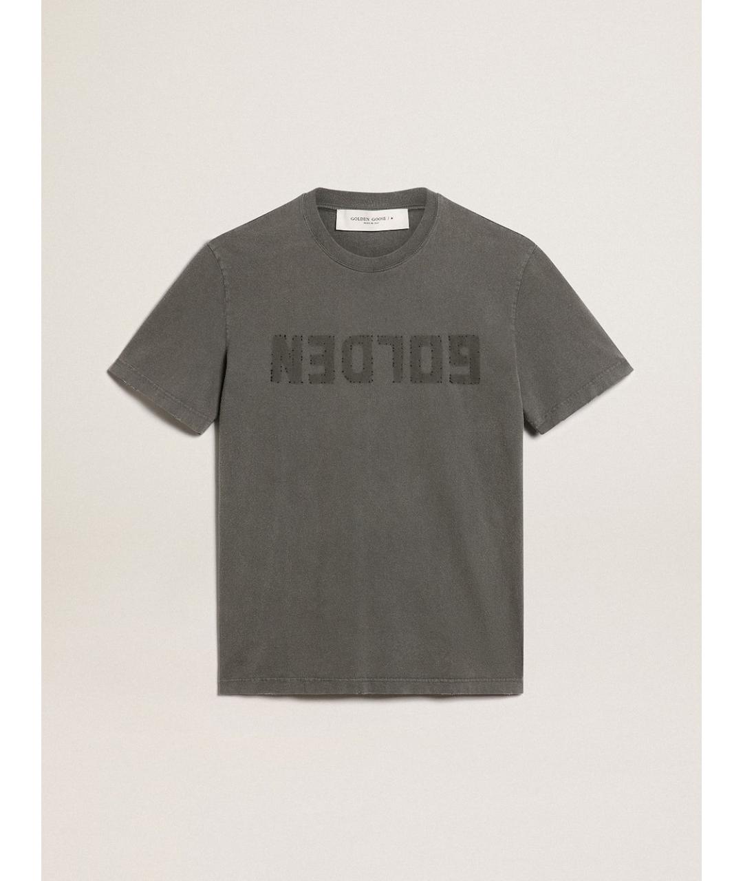 GOLDEN GOOSE DELUXE BRAND Серая хлопковая футболка, фото 4