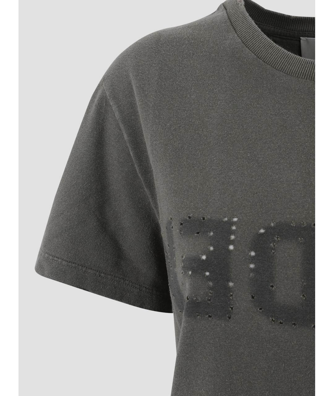 GOLDEN GOOSE DELUXE BRAND Хаки хлопковая футболка, фото 3