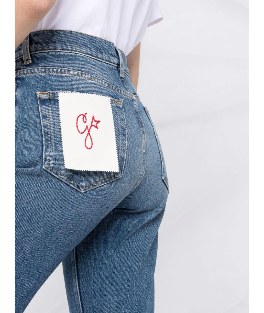 GOLDEN GOOSE DELUXE BRAND Голубые хлопковые джинсы клеш, фото 3