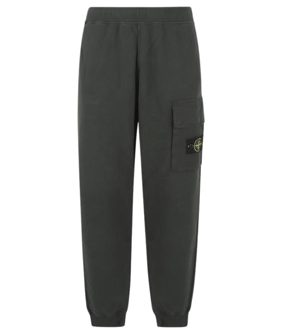 STONE ISLAND Зеленые хлопковые повседневные брюки, фото 1