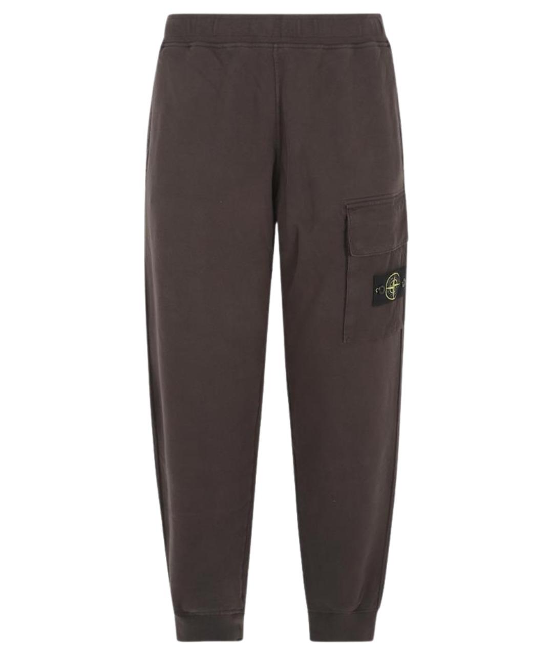 STONE ISLAND Серые хлопковые повседневные брюки, фото 1