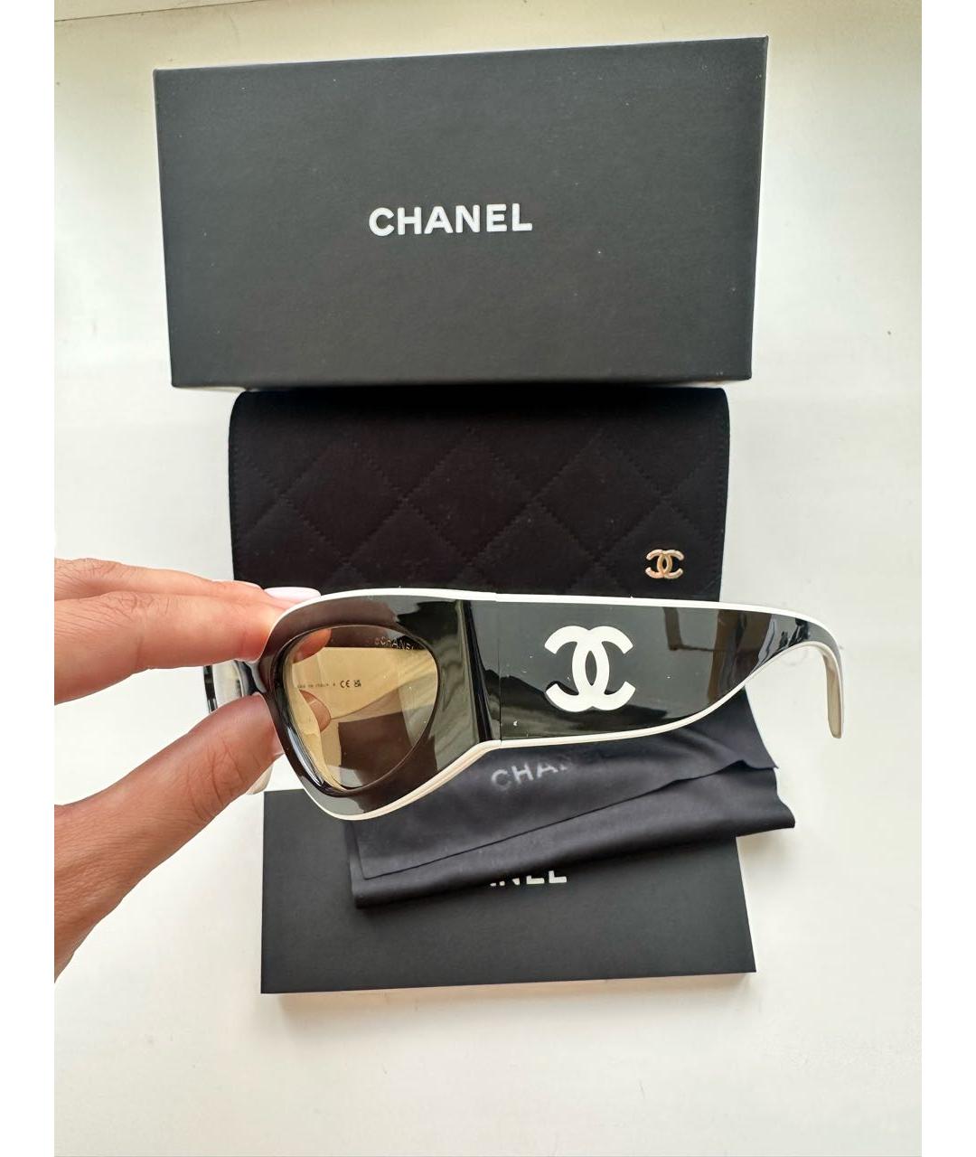 CHANEL Черные пластиковые солнцезащитные очки, фото 4