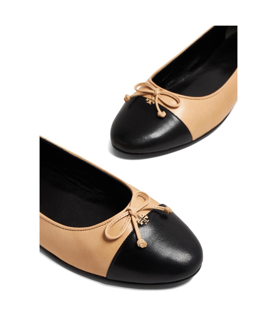 TORY BURCH Бежевые кожаные балетки, фото 3