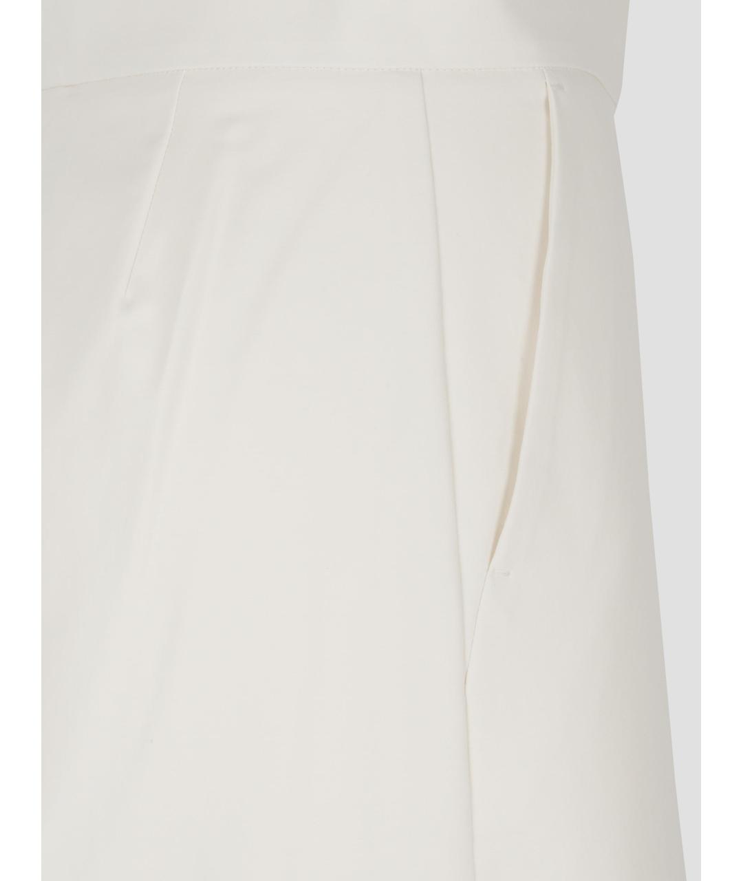 MAX MARA Белые хлопковые прямые брюки, фото 2