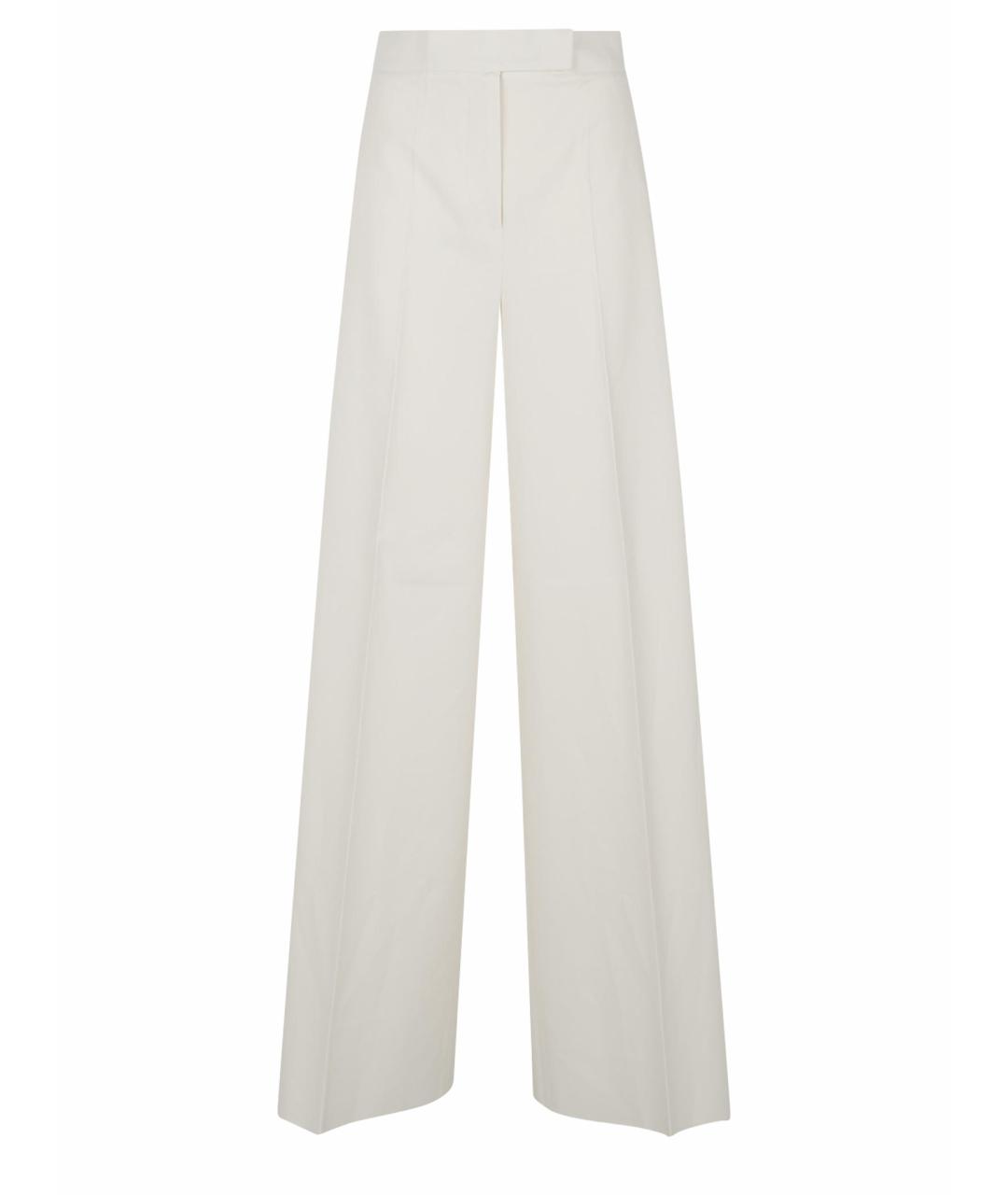 MAX MARA Белые хлопковые прямые брюки, фото 1