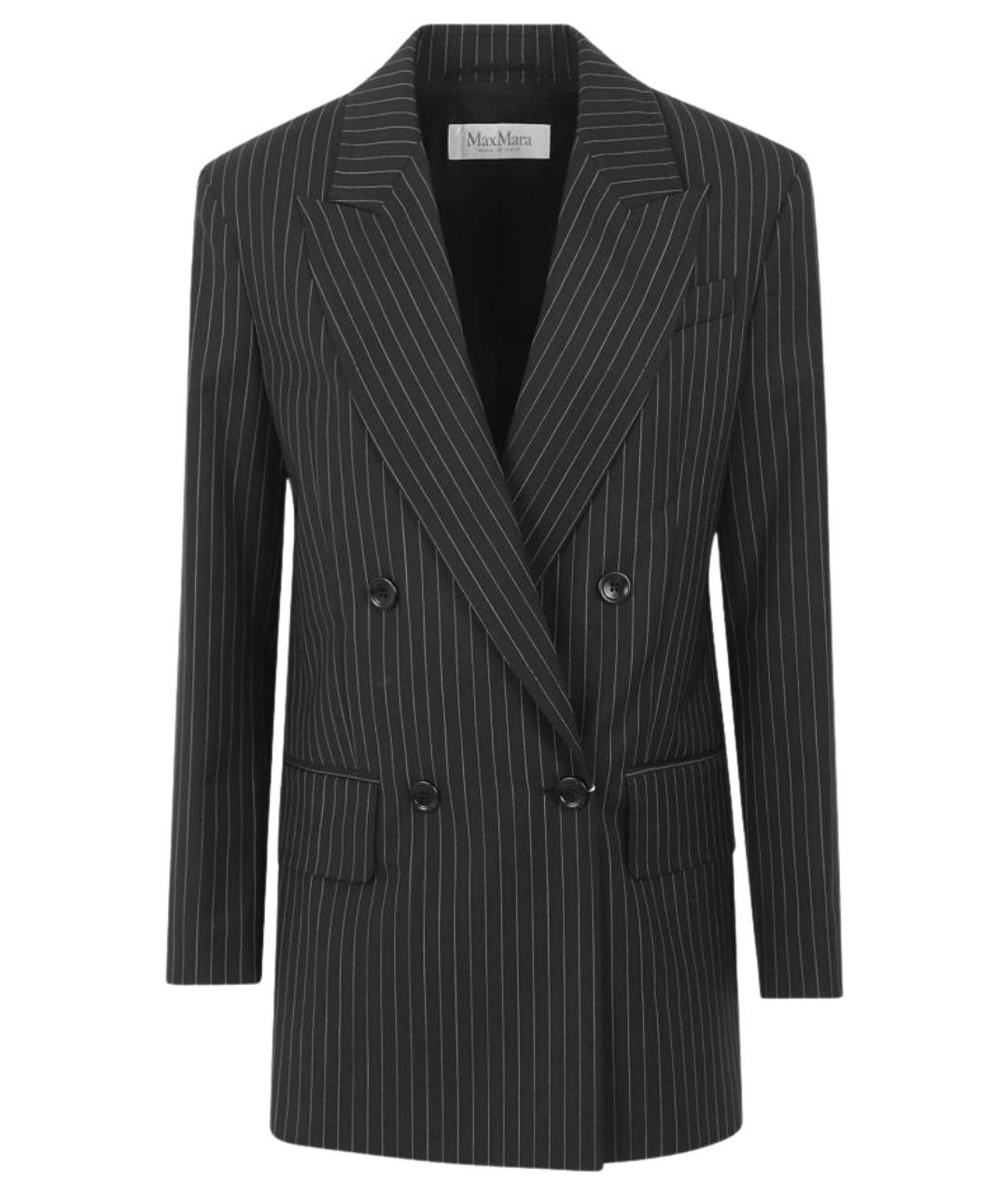 MAX MARA Черный шерстяной жакет/пиджак, фото 1