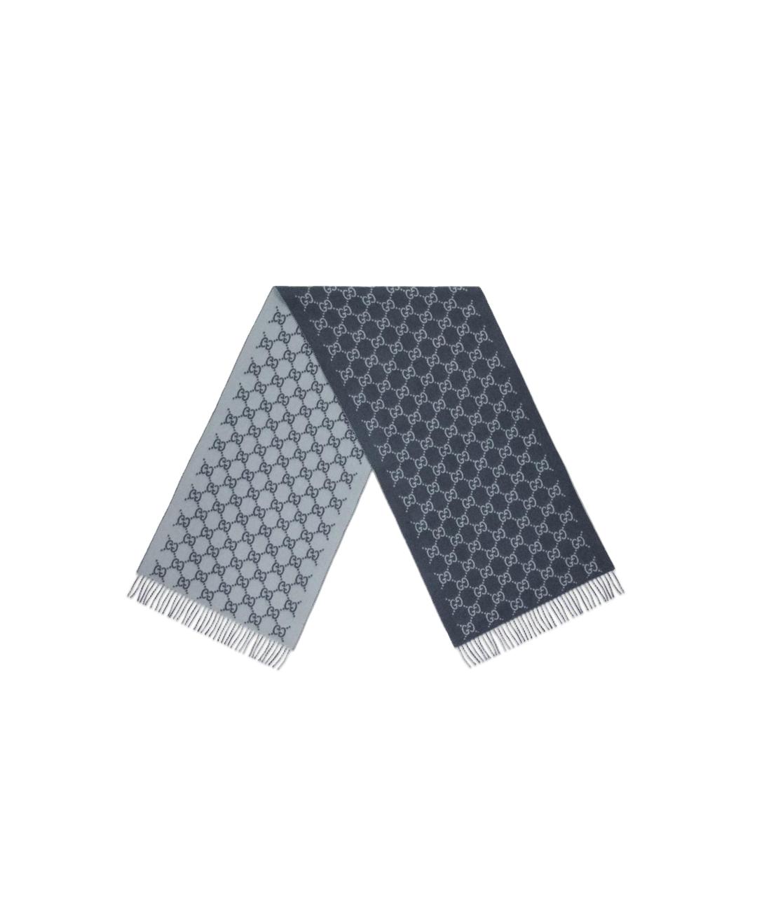 GUCCI Синий кашемировый шарф, фото 1