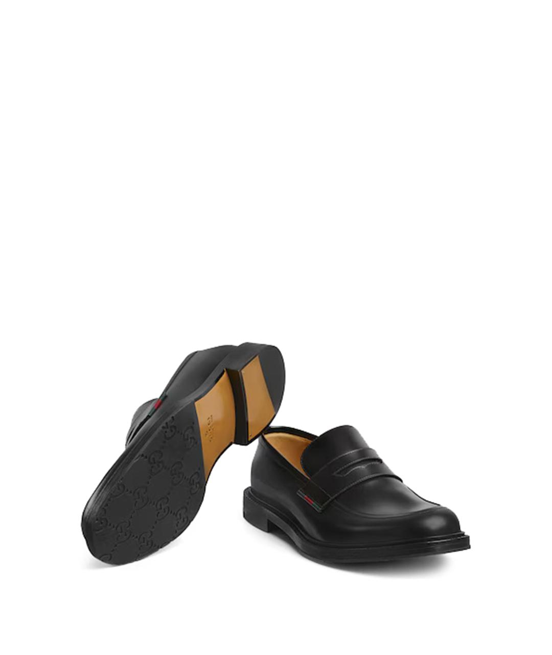 GUCCI Черные кожаные лоферы, фото 2