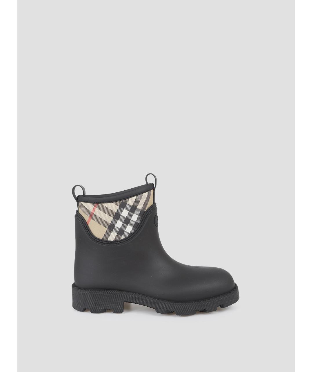 BURBERRY Черные резиновые высокие ботинки, фото 4